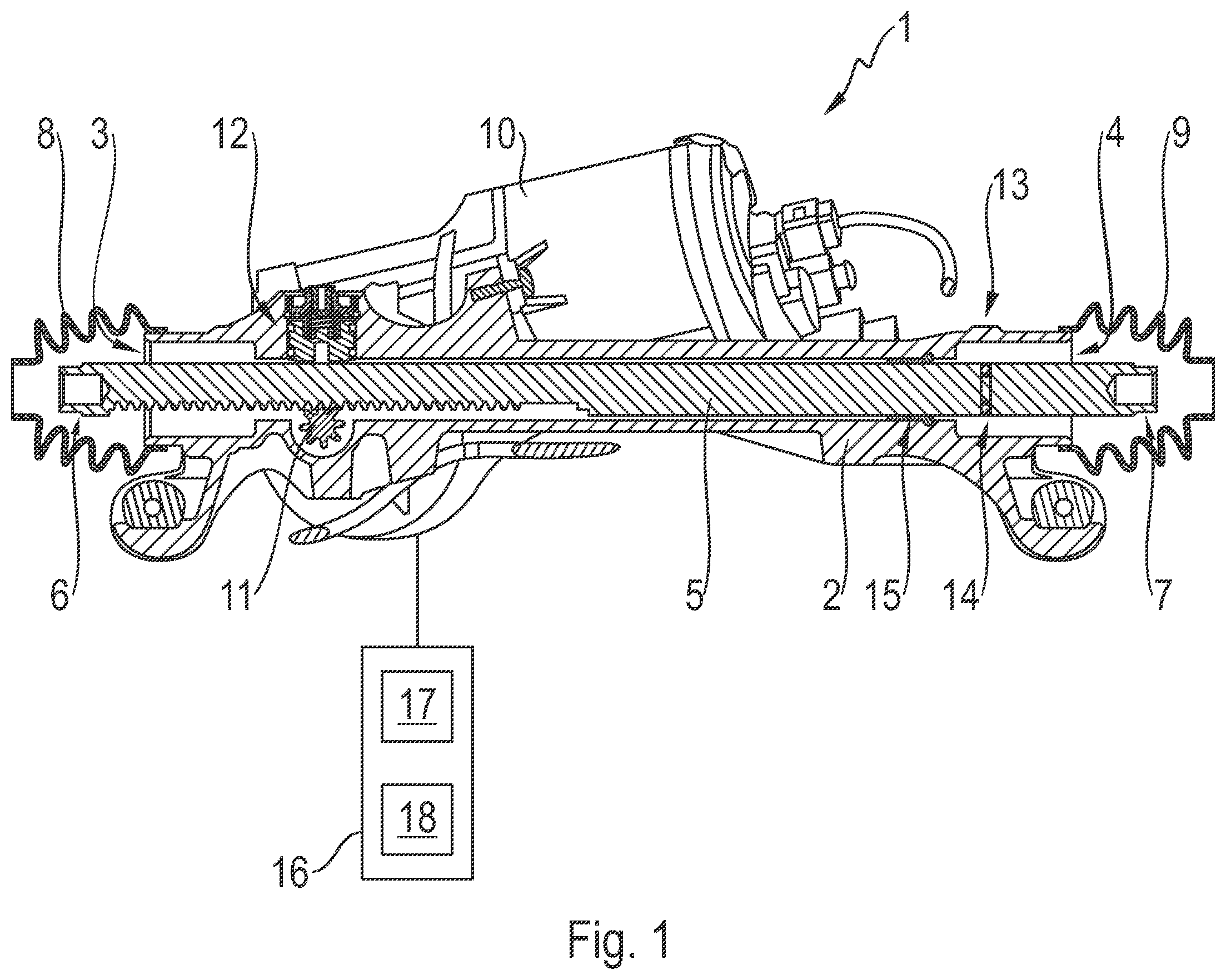 Patent US12552443 — Steering device for steering a vehicle, and method for detecting an ingress of water using such a steering device — Figure 1