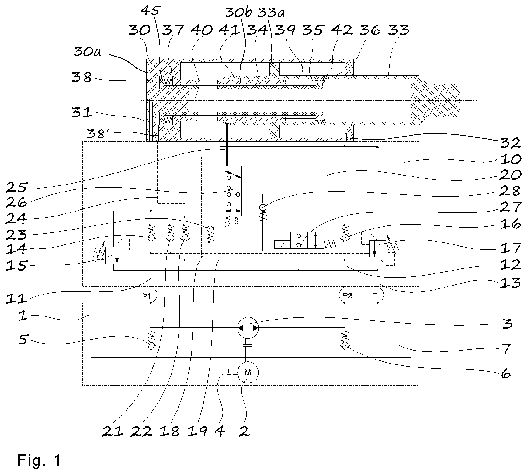 Patent US12552447 — Hydraulic rear axle steering — Figure 1