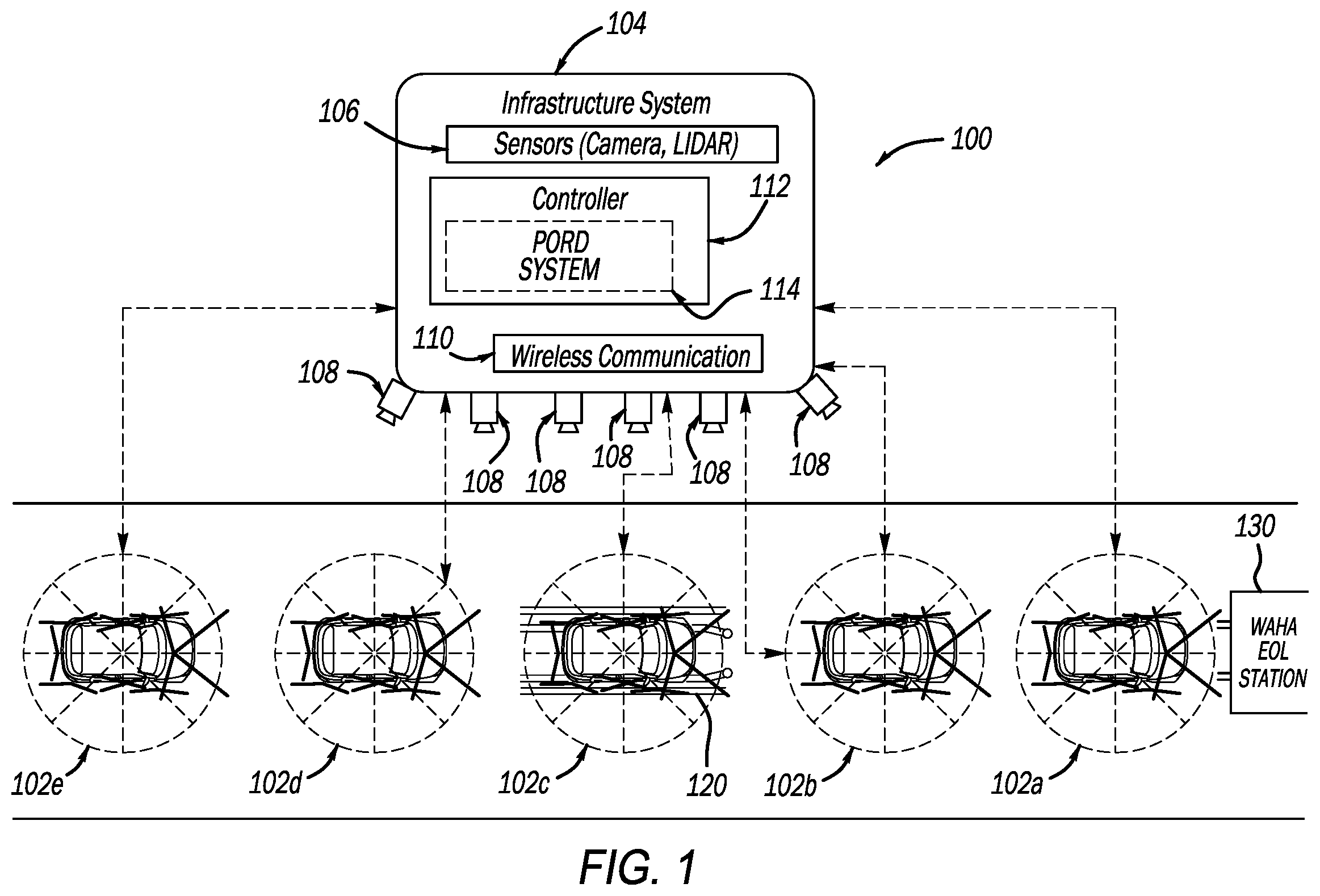 Patent US12552455 — Systems and methods for calibrating a vehicle steering angle by leveraging a steering pinion angle offset and a wheel alignment funnel — Figure 1