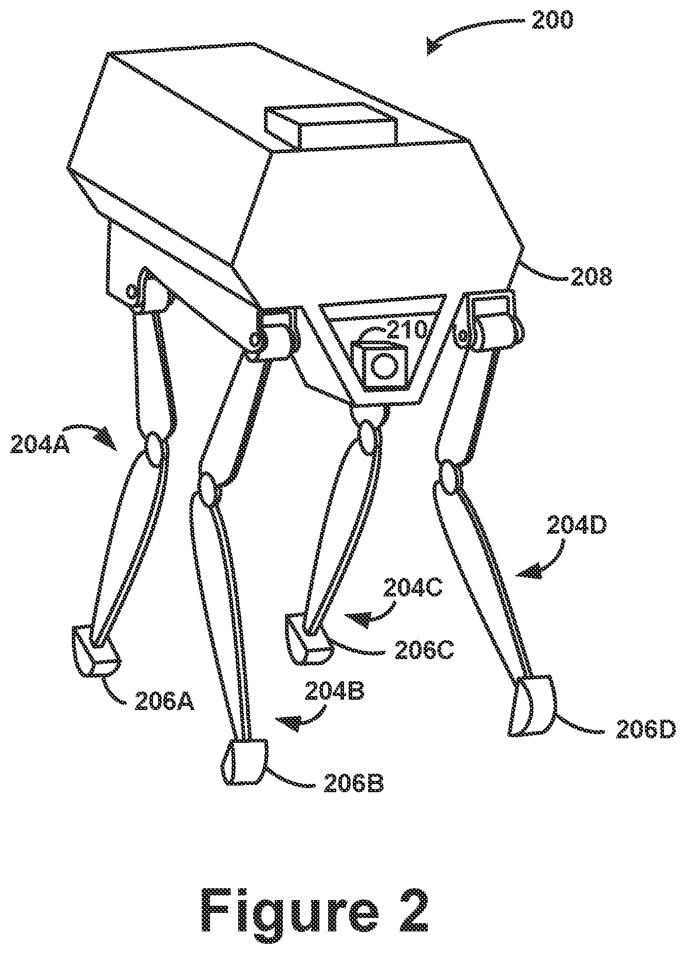 Patent US12552476 Figure 2 – Control of robotic devices with non-constant body pitch