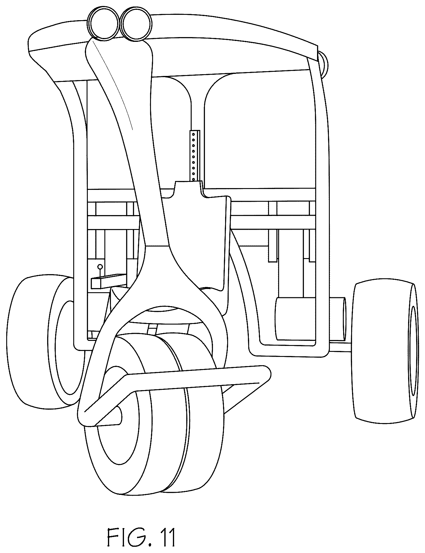 Patent US12552477 Figure 11 – Electric vehicle with moveable operator's chair