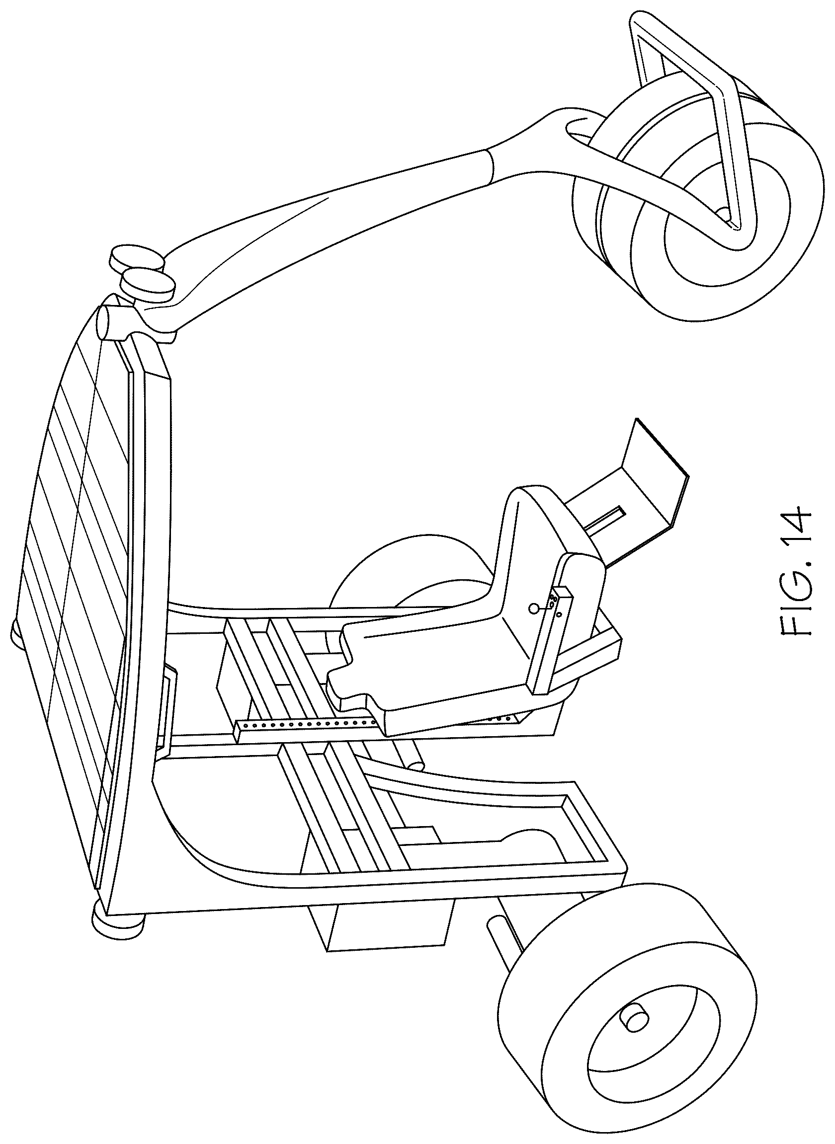 Patent US12552477 Figure 14 – Electric vehicle with moveable operator's chair