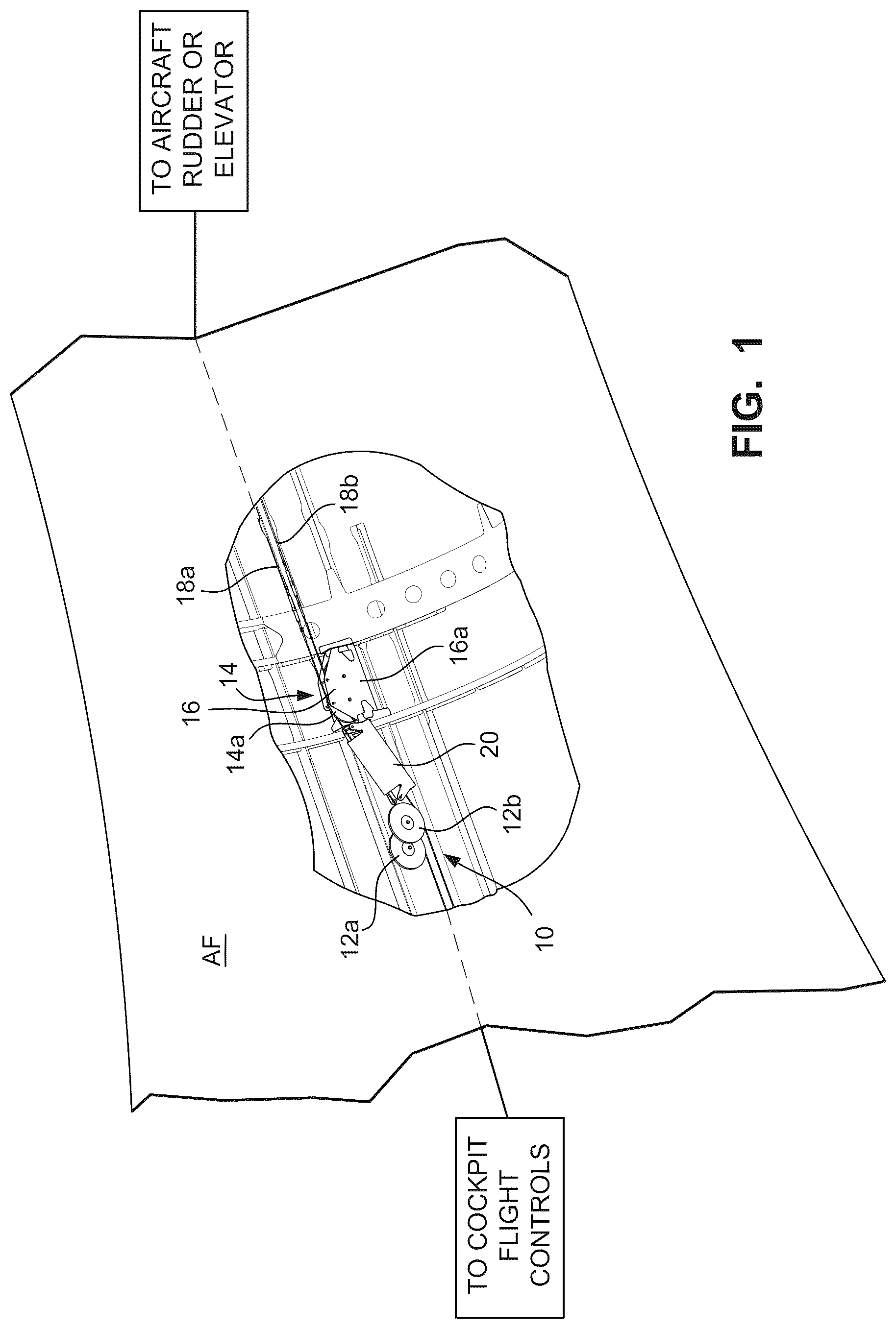 Patent US12552519 — Double flanged clevis pins for aircraft flight control cable pulley systems — Figure 1
