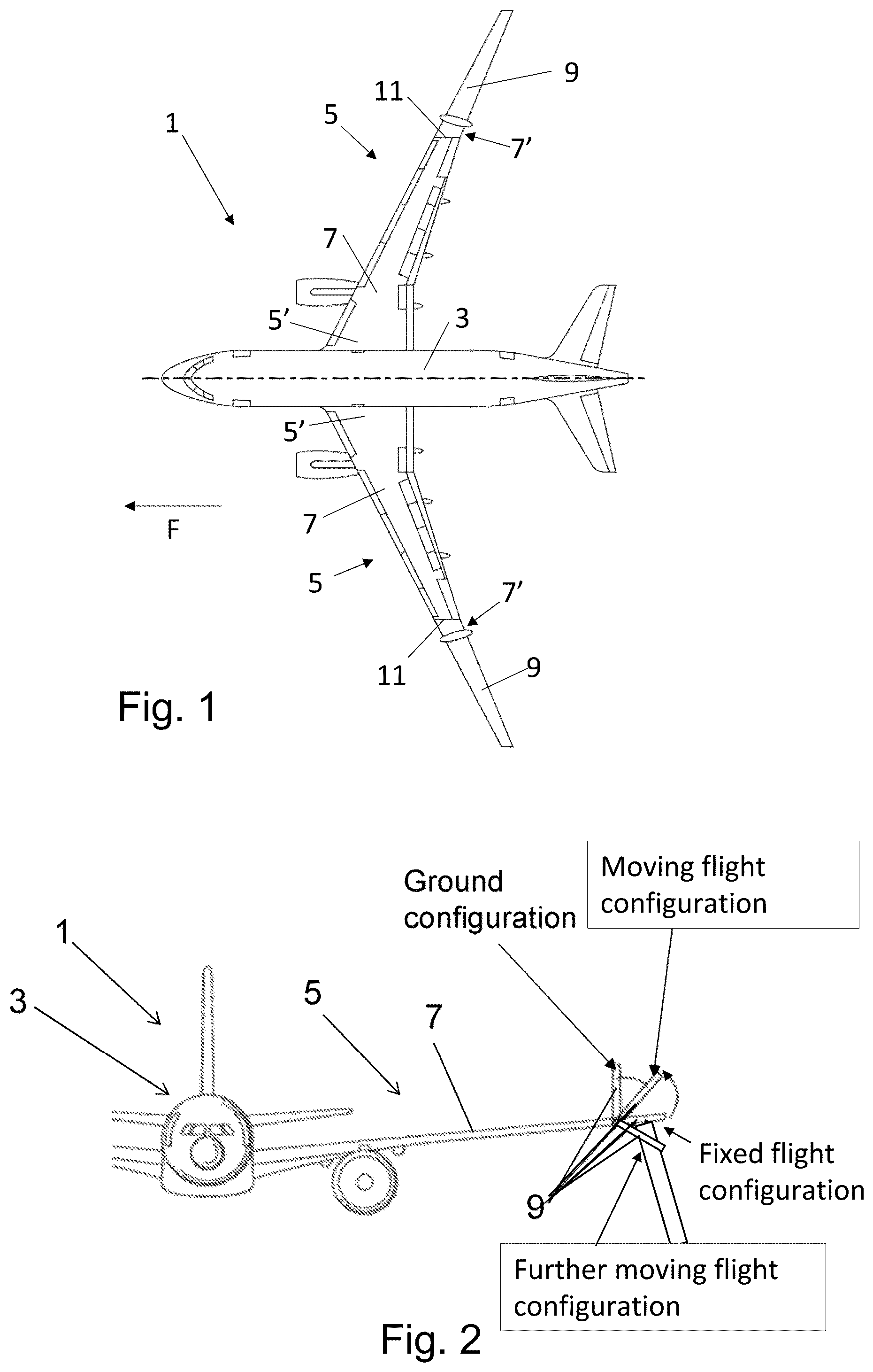 Patent US12552520 Figure 1 – Moveable wing tip actuation system