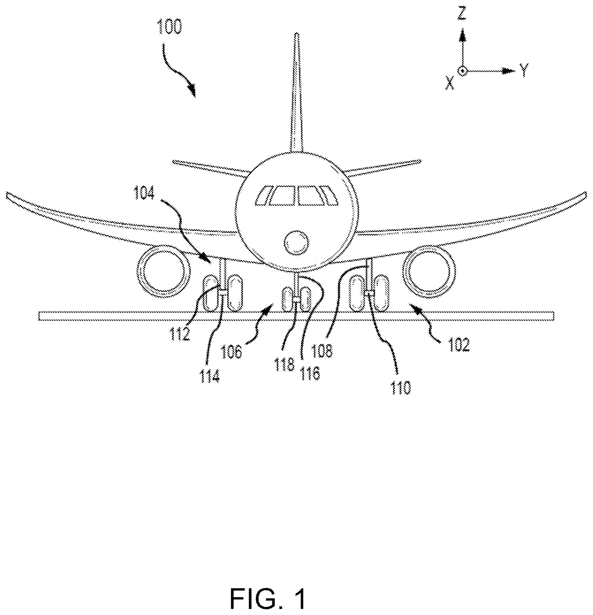 Patent US12552522 — Shock strut variable-area metering unit — Figure 1