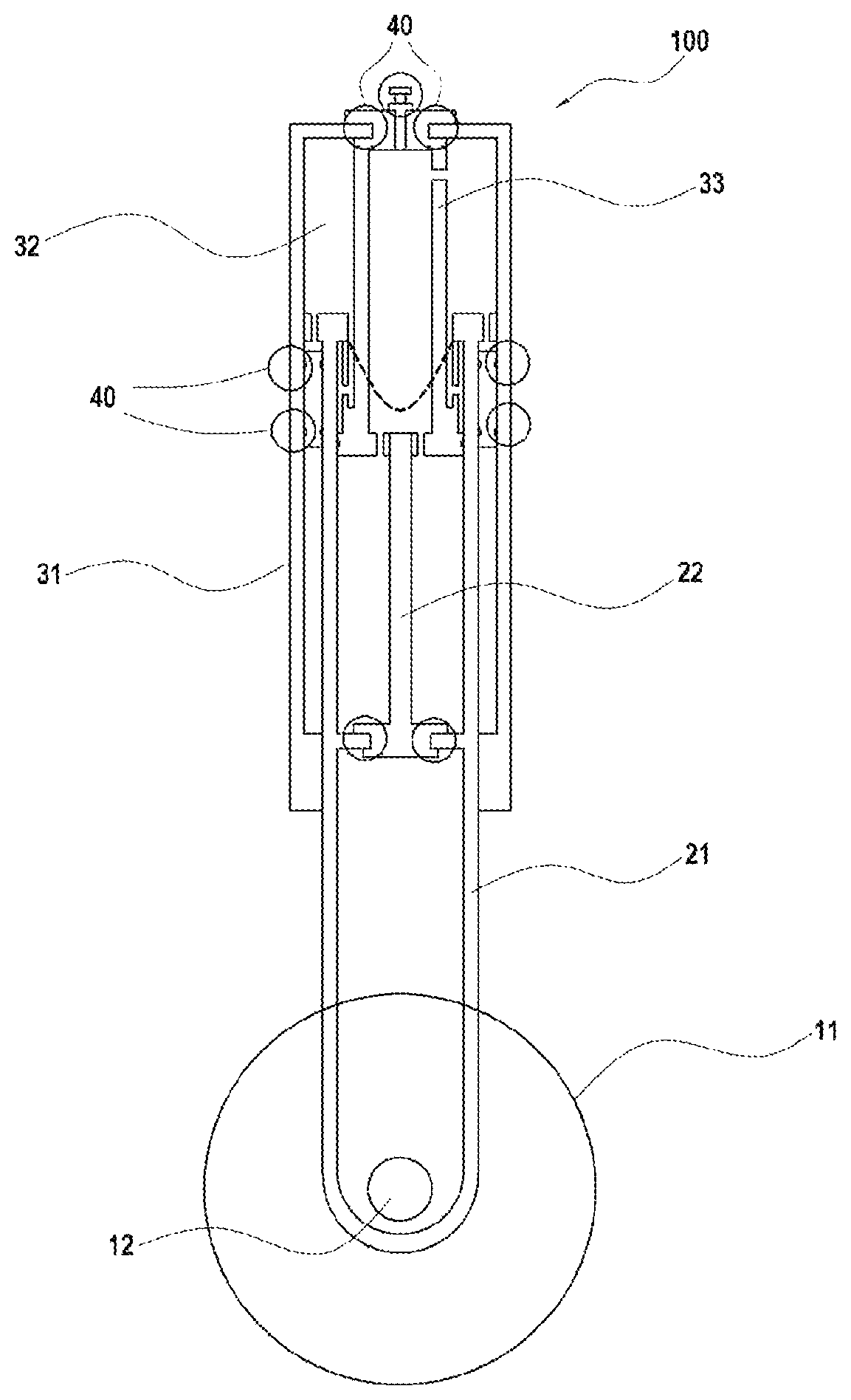 Patent US12552523 — Landing gear comprising static sealing points — Figure 1