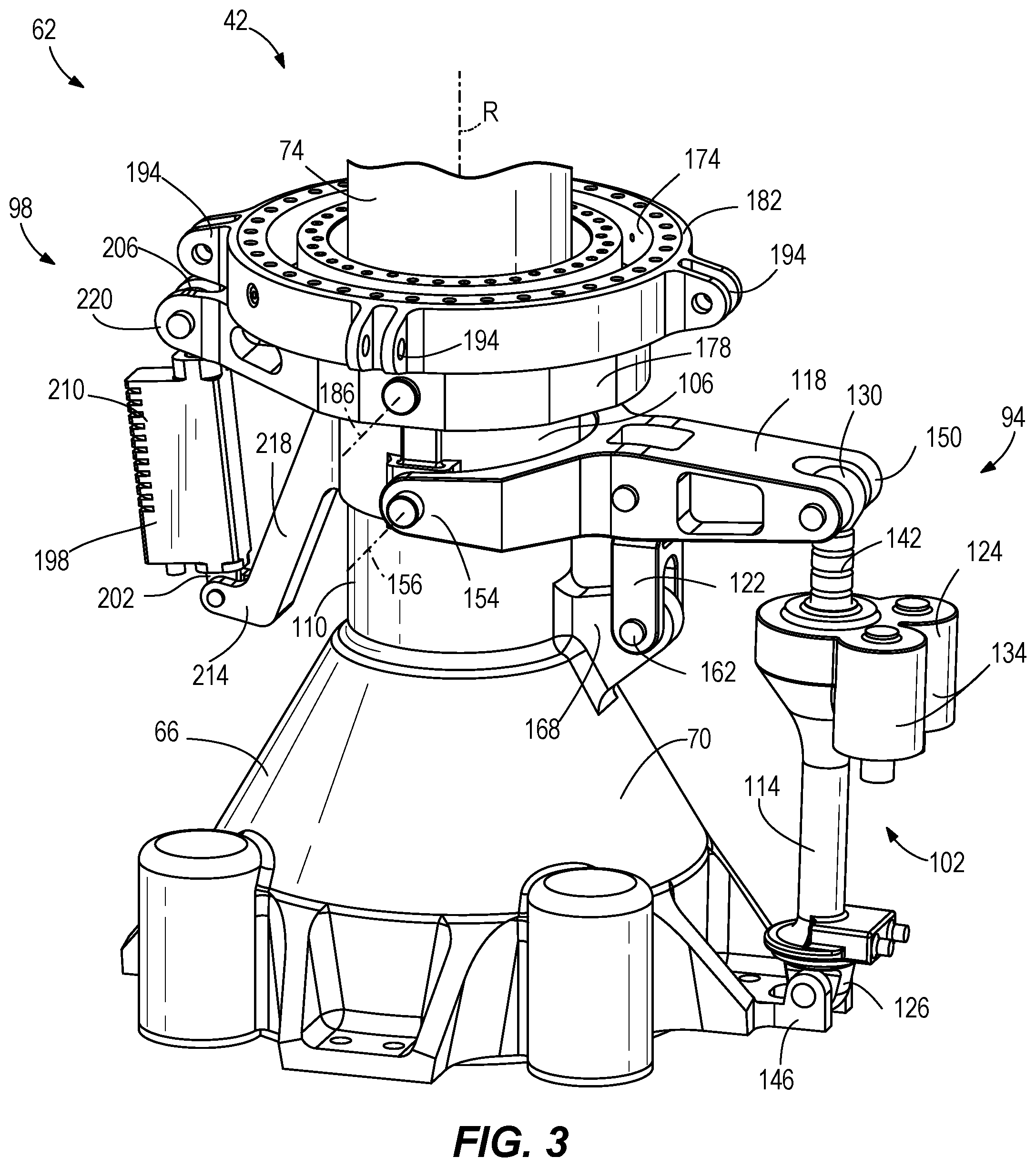Patent US12552526 Figure 3 – Rotor control for a convertible aircraft