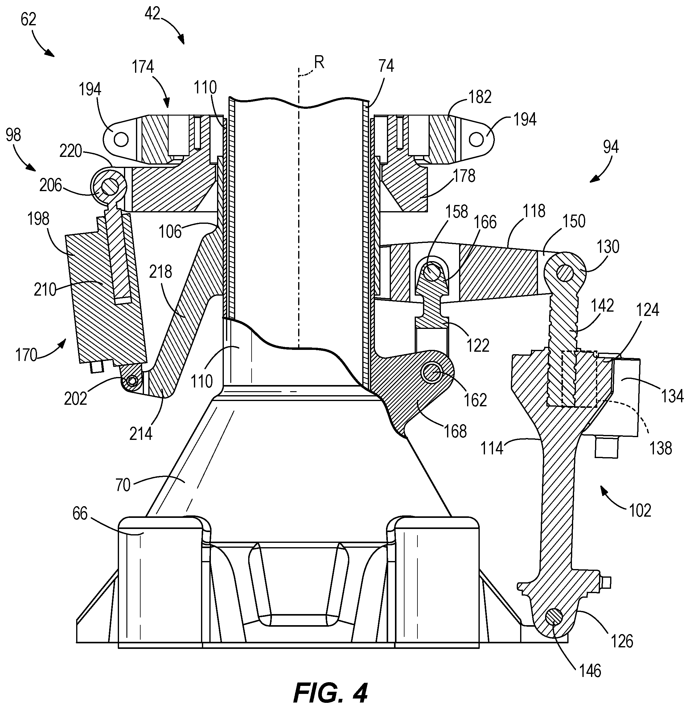 Patent US12552526 Figure 4 – Rotor control for a convertible aircraft