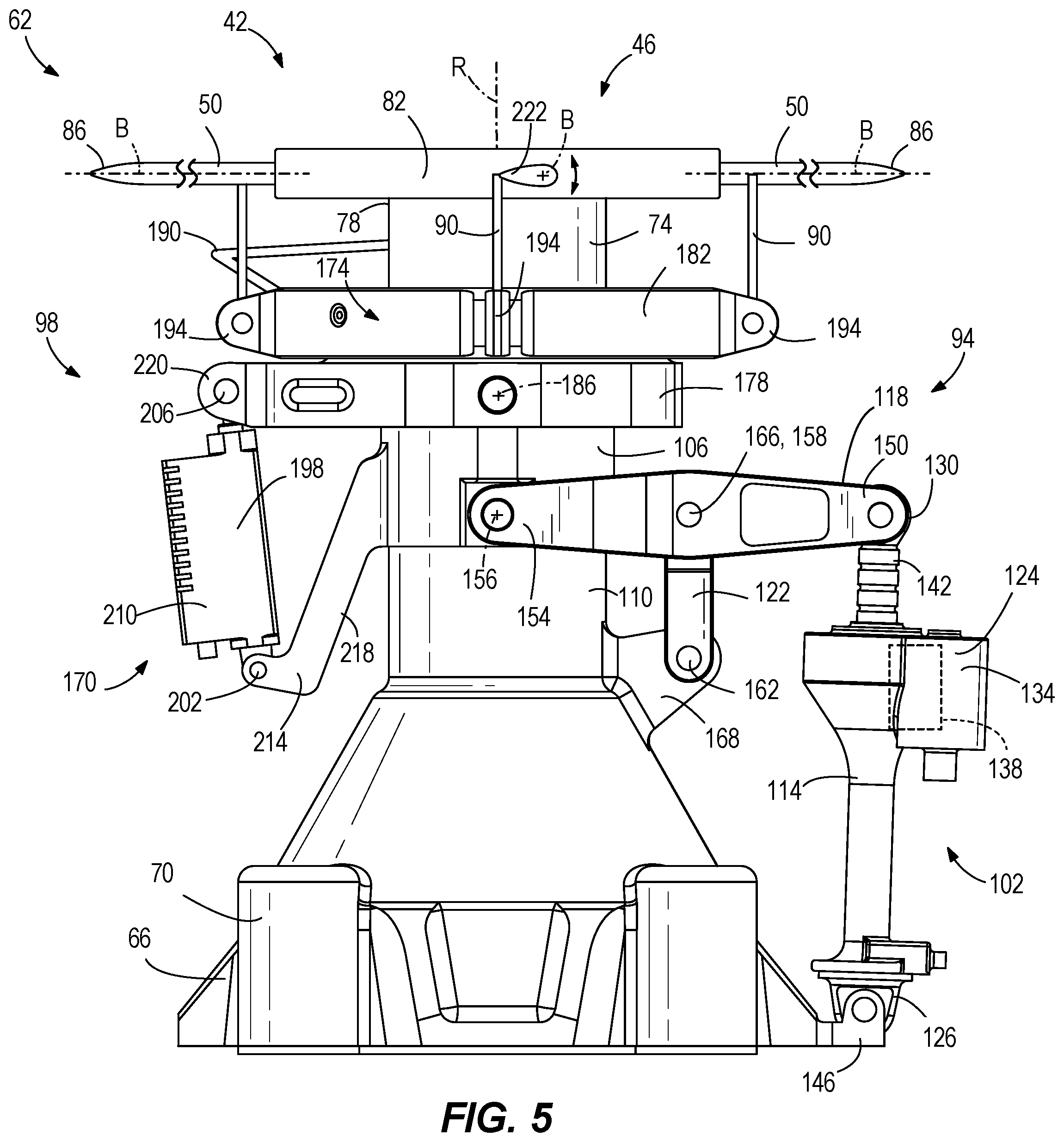 Patent US12552526 Figure 5 – Rotor control for a convertible aircraft