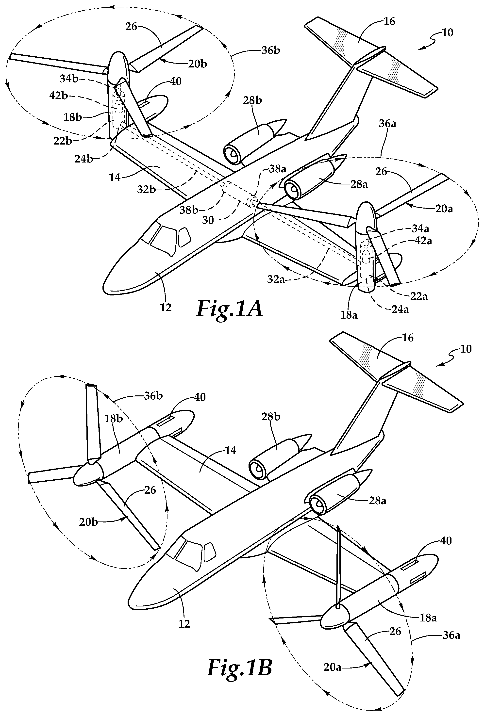 Patent US12552528 — Proprotor lockout systems for tiltrotor aircraft — Figure 1