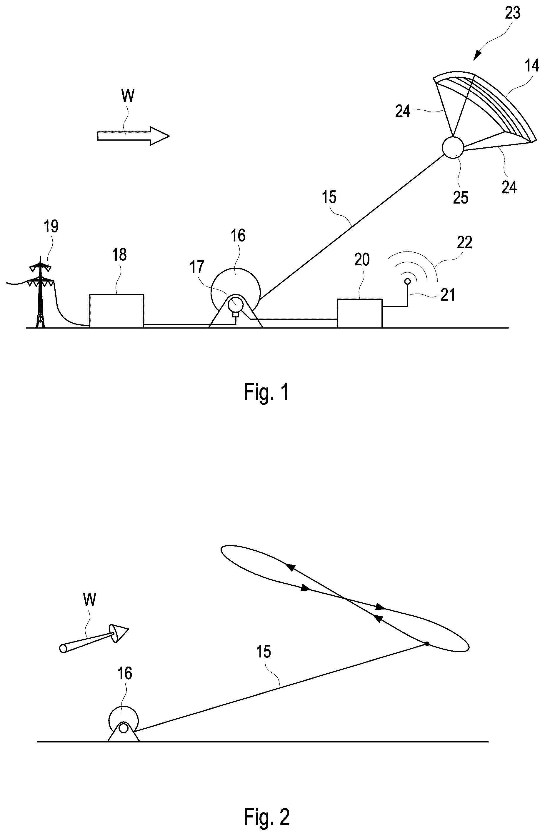 Patent US12552532 Figure 1 – Method for landing a kite system, and kite system