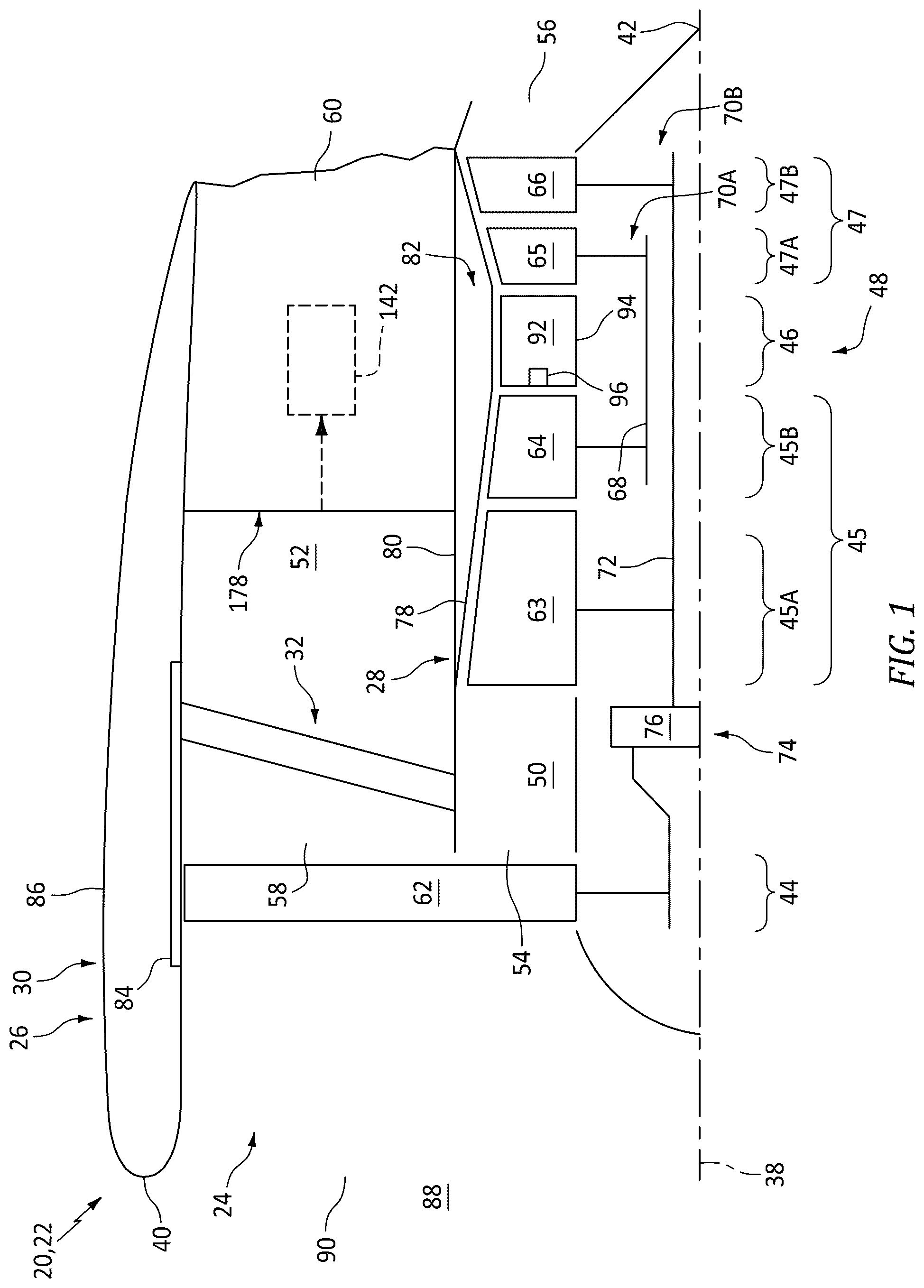 Patent US12552540 — Aircraft air system with electric boost compressor — Figure 1
