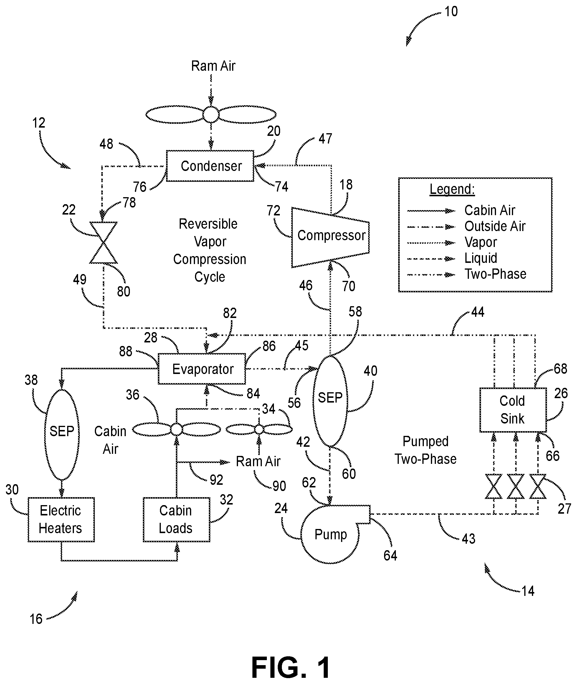 Patent US12552541 — Thermal management system for future vertical lift aircraft — Figure 1