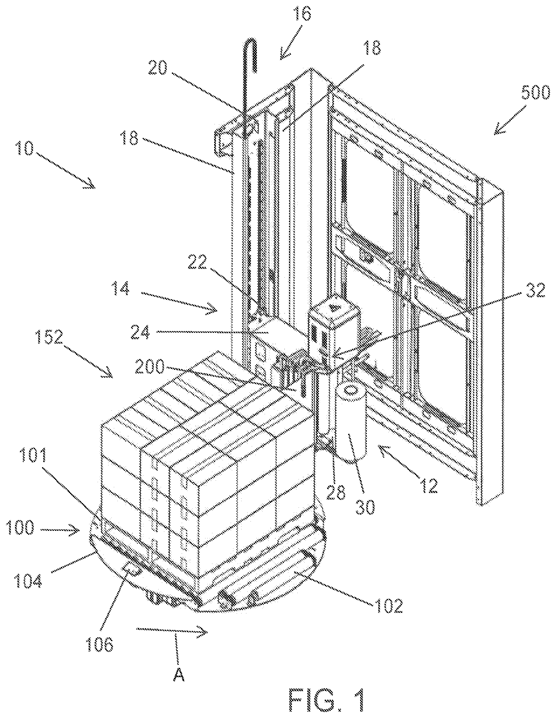 Patent US12552571 — Film free end control apparatus and method for a stretch wrapping machine — Figure 1
