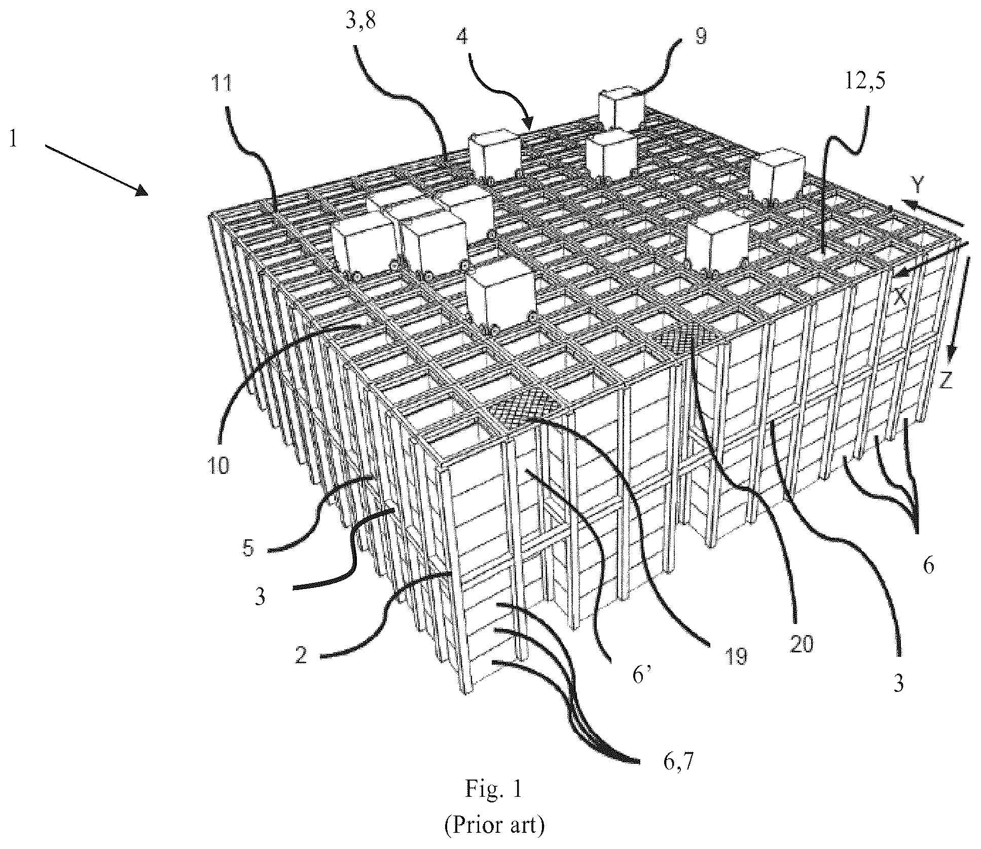 Patent US12552603 Figure 1 – Container-handling vehicle
