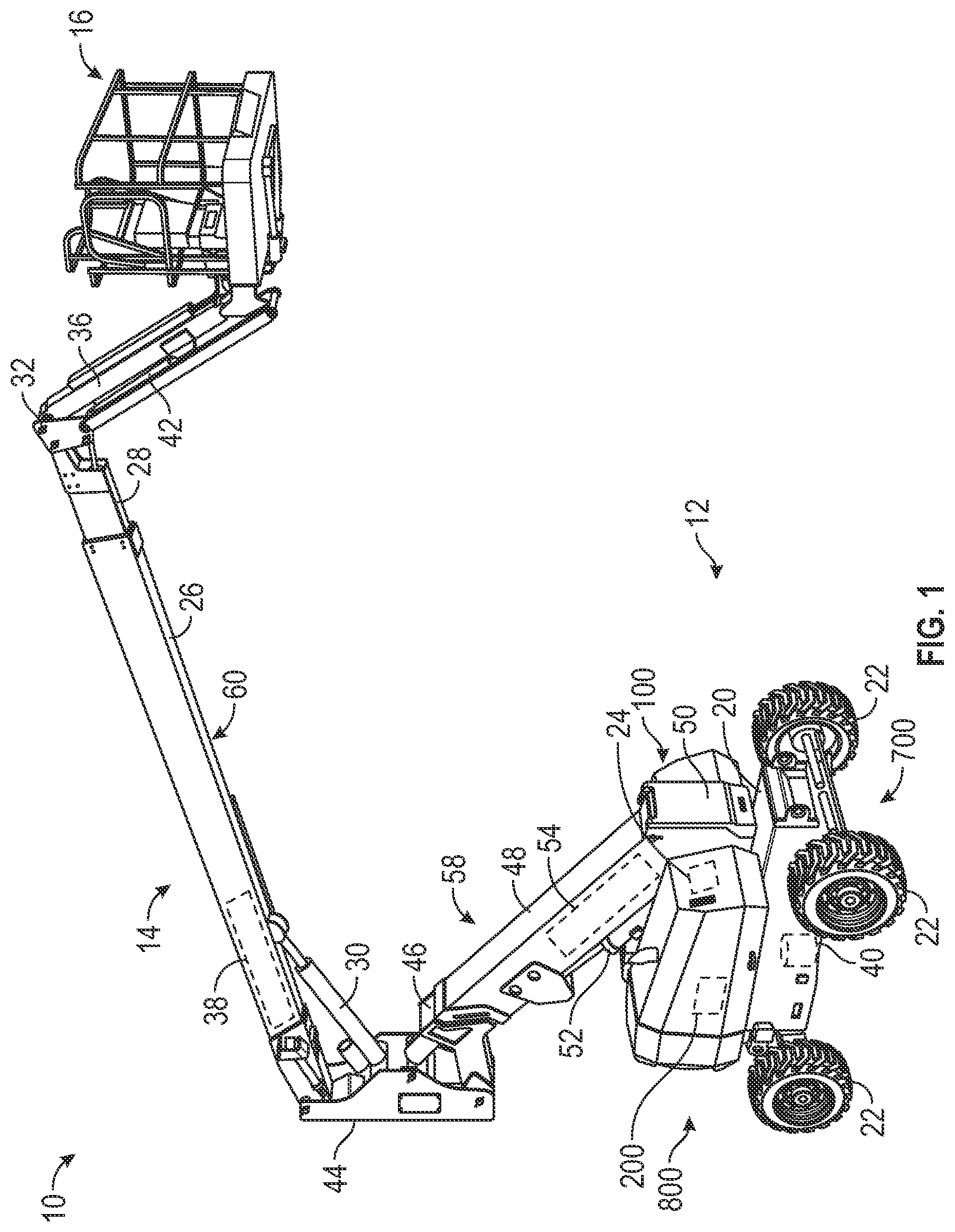Patent US12552651 — Lift device with deployable operator station — Figure 1