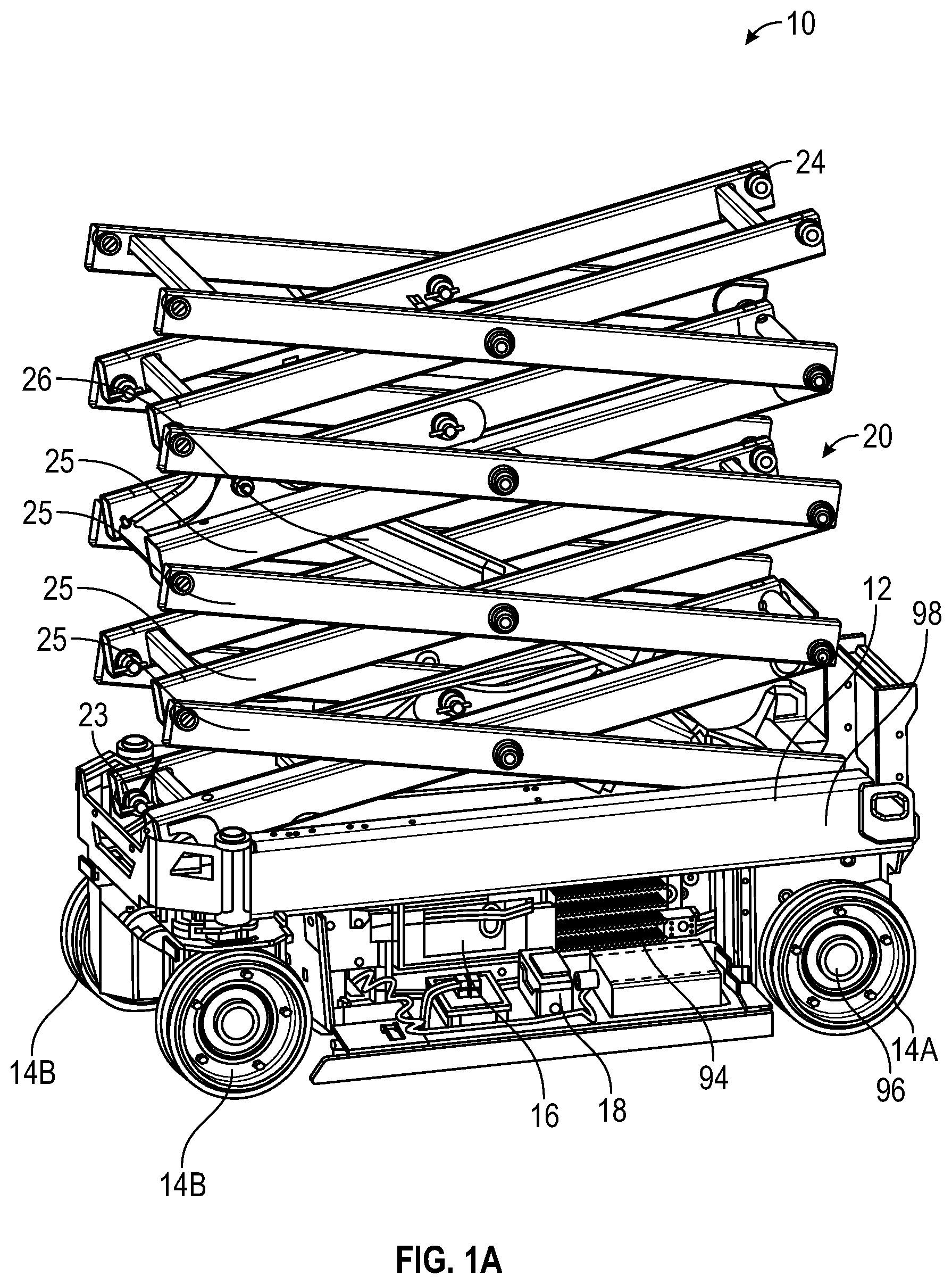 Patent US12552655 — Scissor lift descent control systems and methods — Figure 1