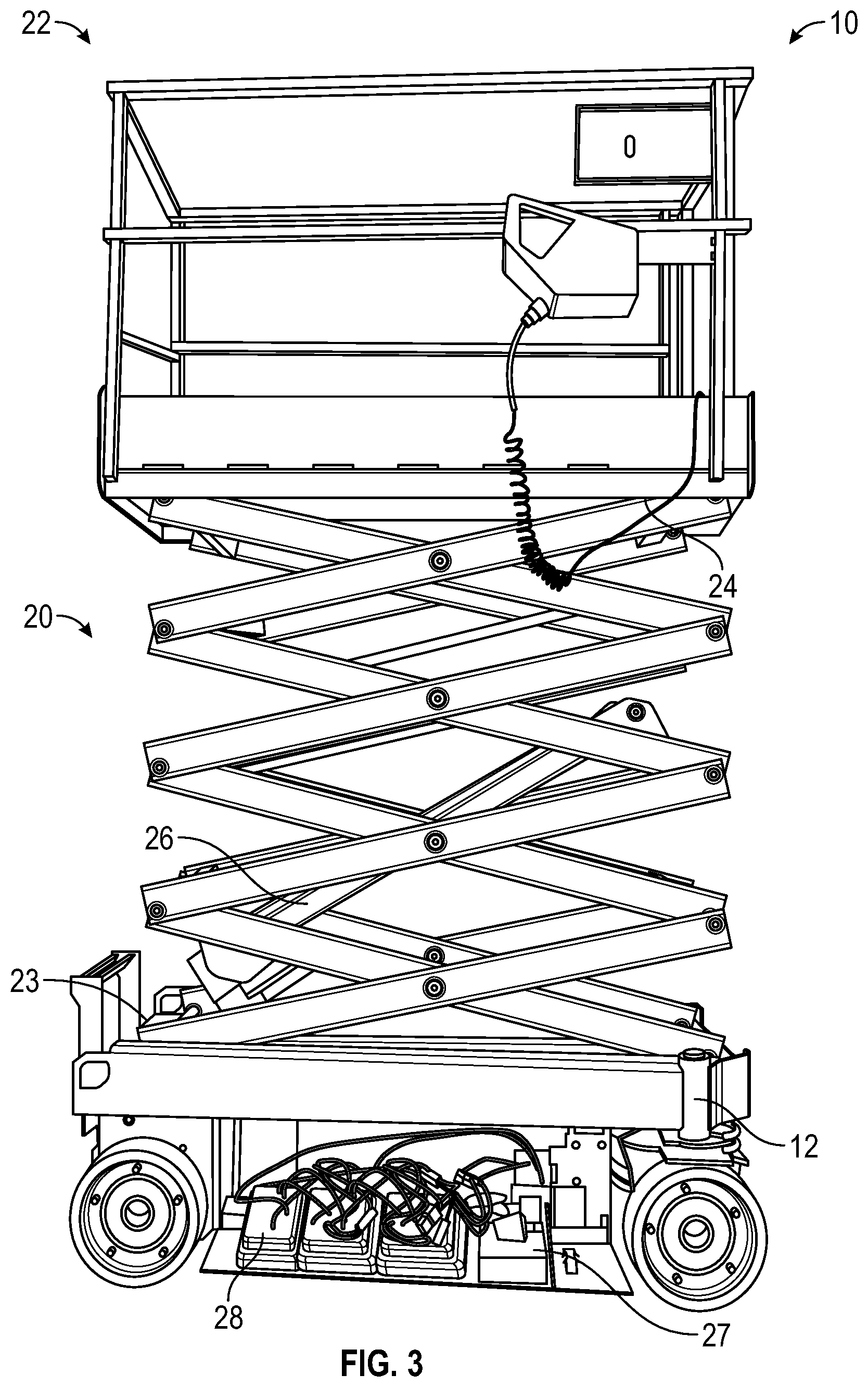 Patent US12552655 Figure 5 – Scissor lift descent control systems and methods