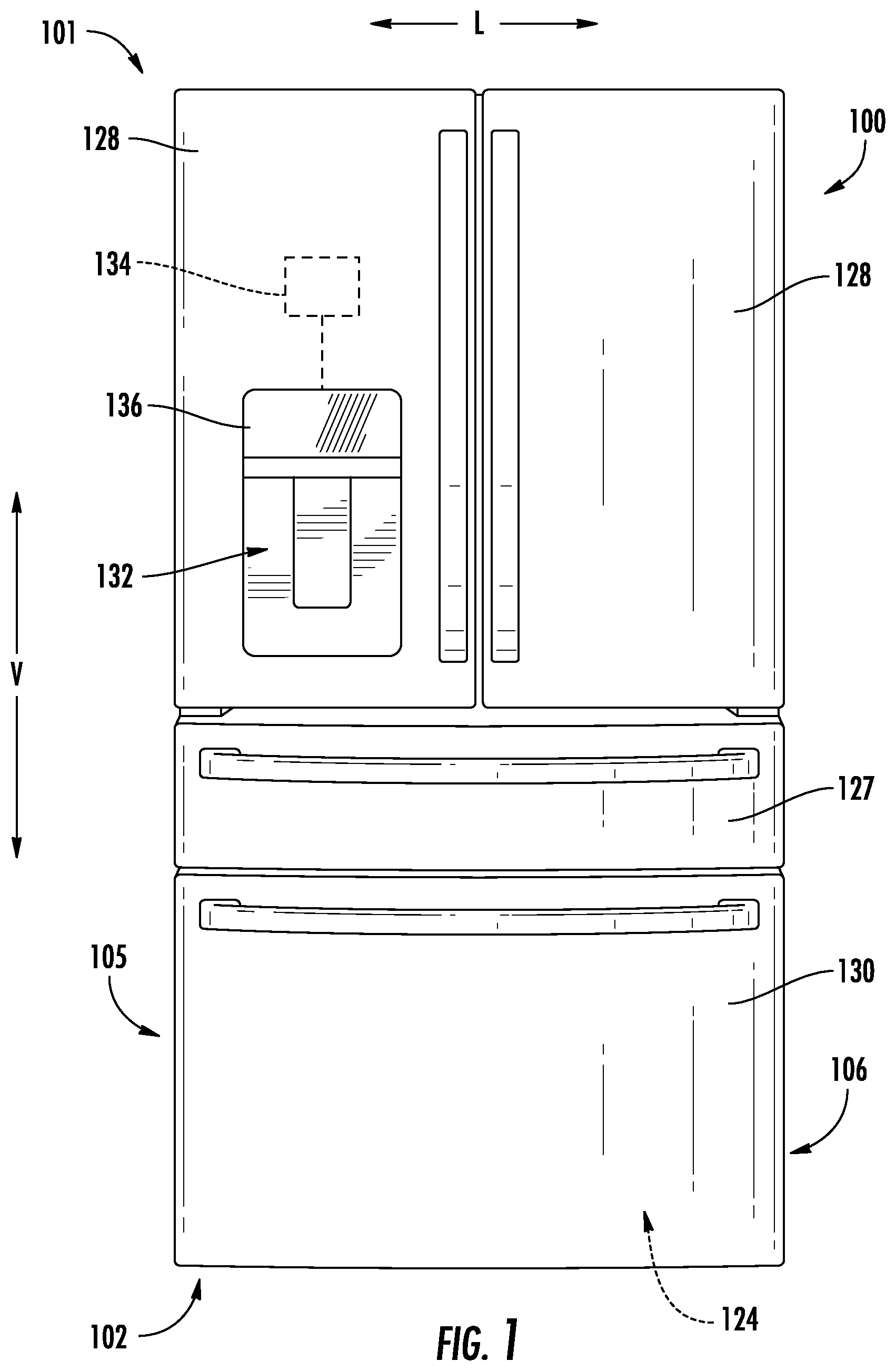 Patent US12552692 — Hydrogen water dispenser for refrigerator appliances — Figure 1