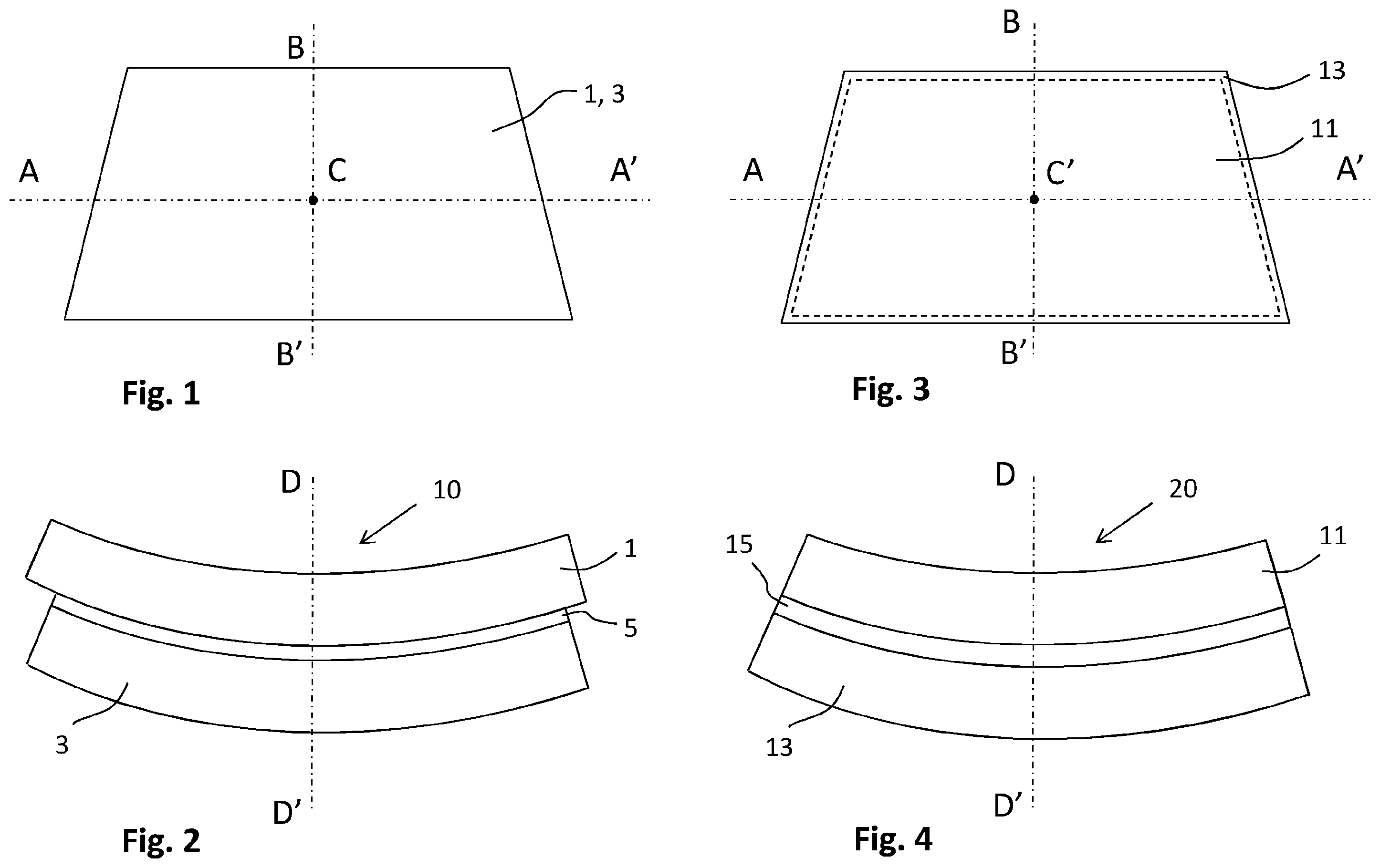 Patent US12552699 Figure 1 – Laminated glazing