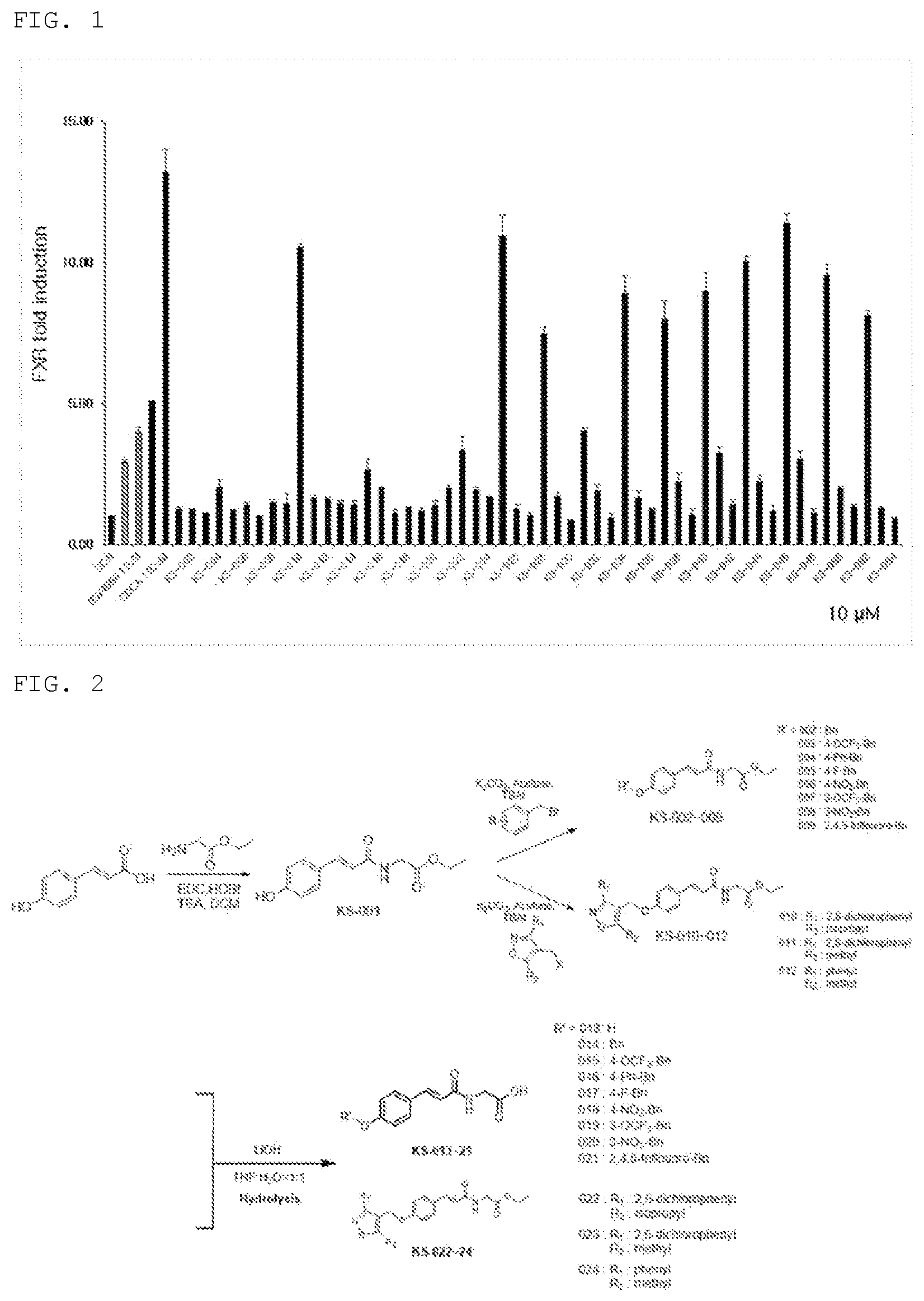 Patent US12552755 — Cinnamic amide derivative having FXR activating effect, pharmaceutical composition containing the same as active ingredient, and method for preparing the same — Figure 1
