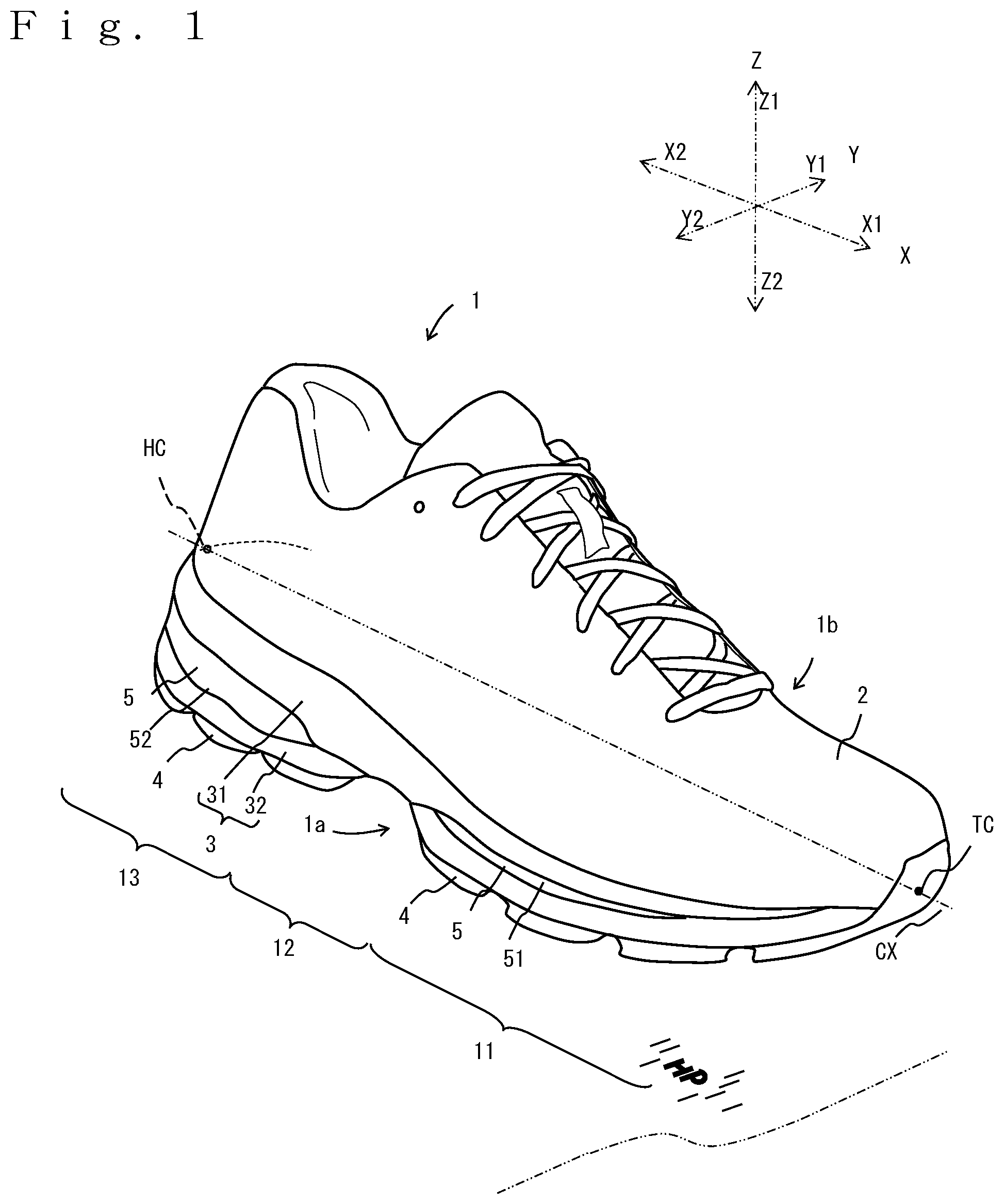 Patent US12552925 — Injection molded article and shoe — Figure 1