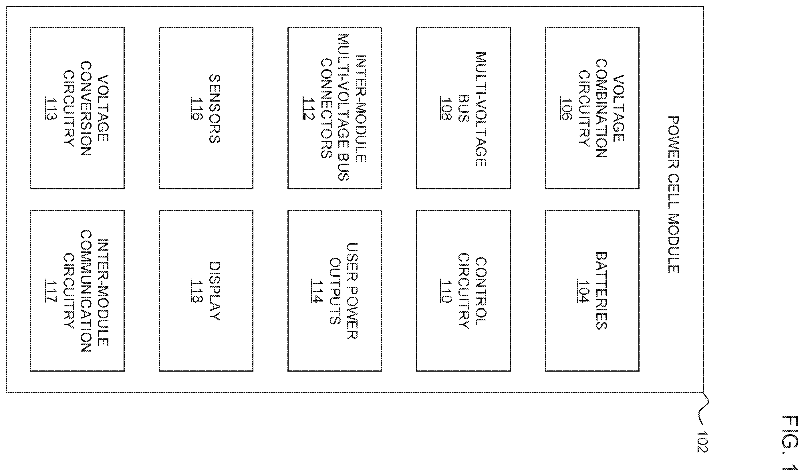 Patent US12556023 — Modular battery pack system with multi-voltage bus — Figure 1