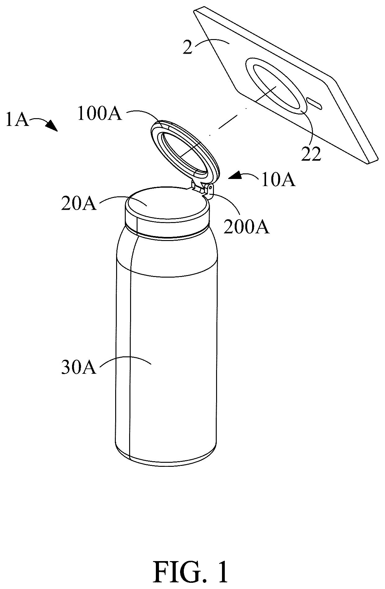 Patent US12556045 — Container and lid and attachment thereof — Figure 1