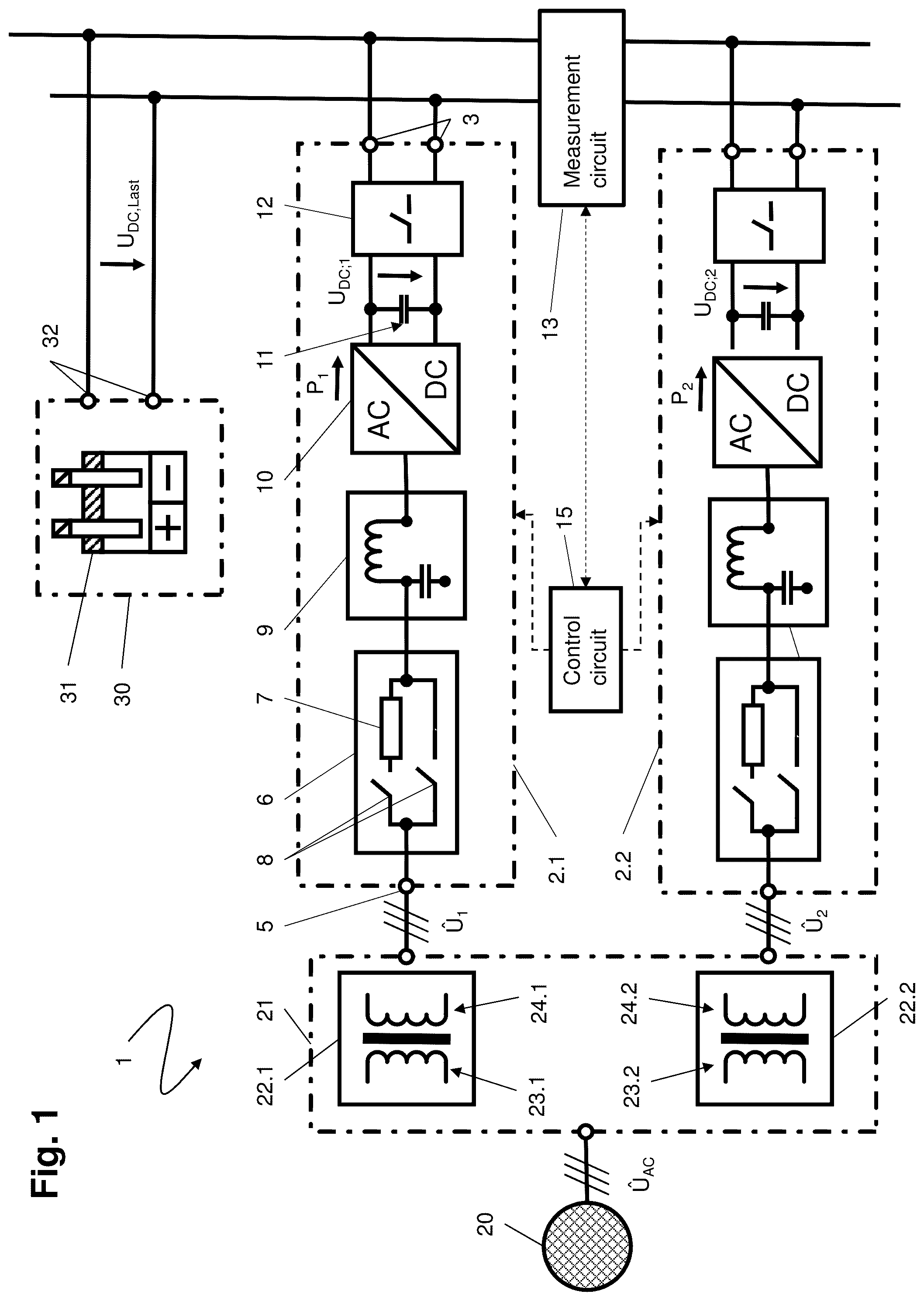 Patent US12556107 — Method for supplying a DC load, energy conversion system and electrolysis system — Figure 1