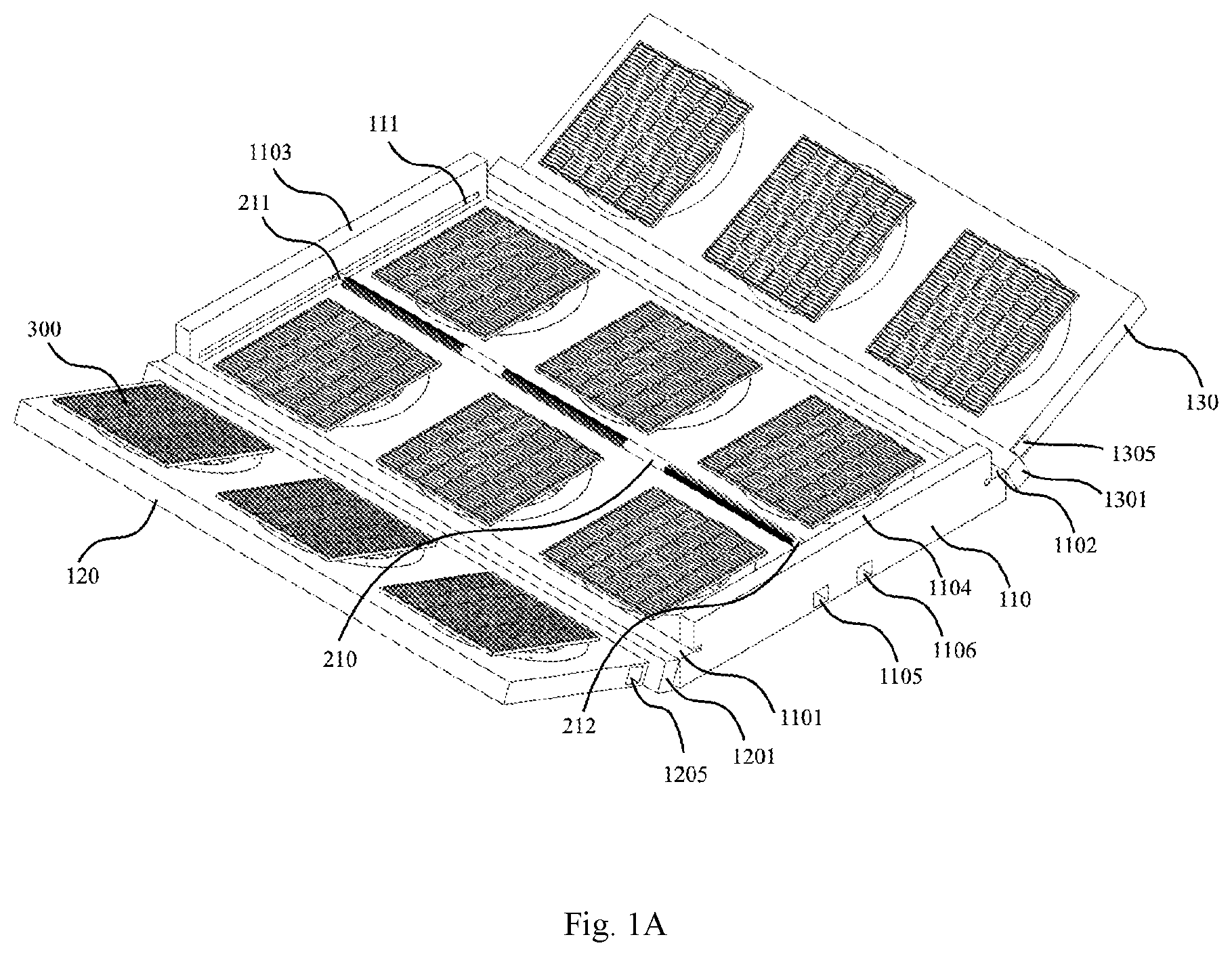 Patent US12556135 — Self-cleaning foldable solar panel system — Figure 1