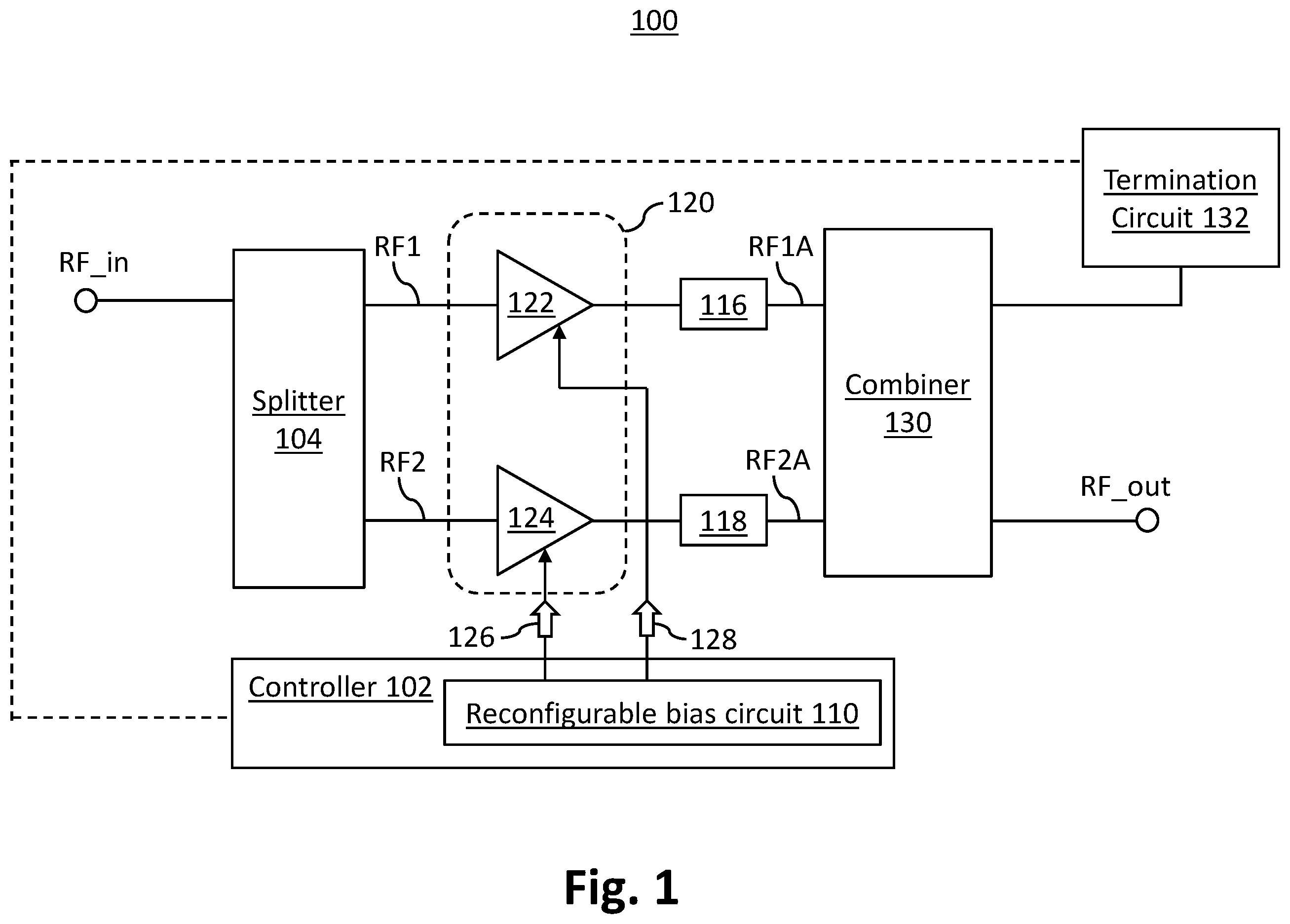 Patent US12556142 — Reconfigurable and tunable power amplifier — Figure 1