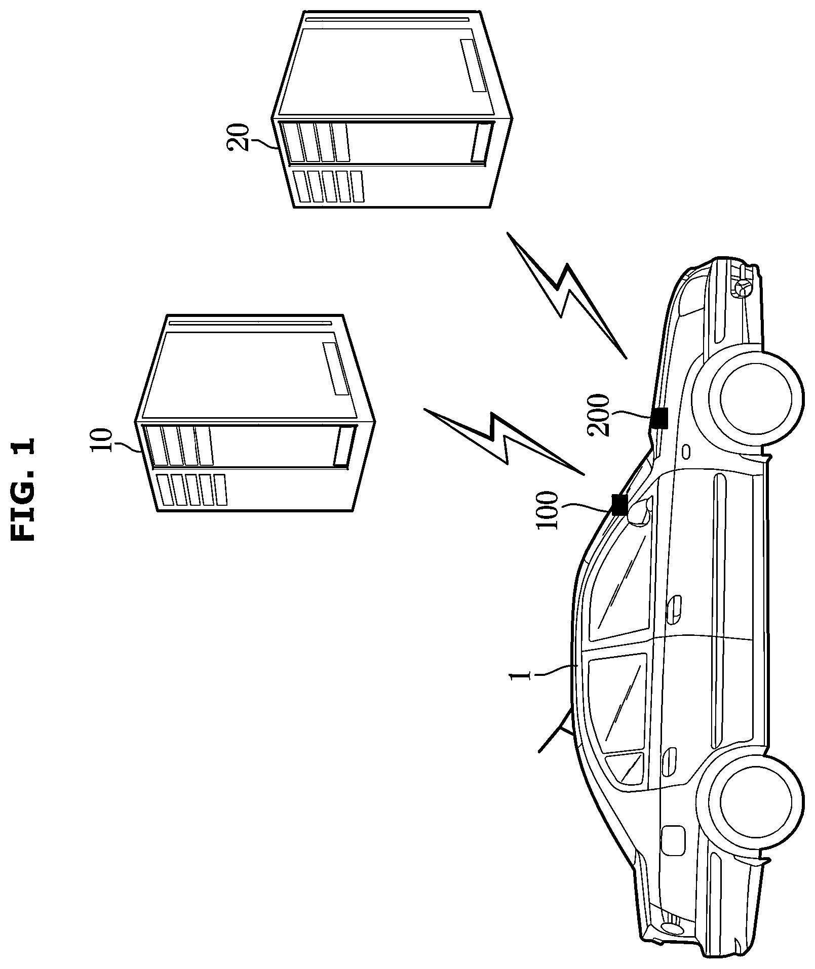 Patent US12556310 Figure 1 – Vehicle and method for preventing communication collisions between communication terminals provided in a vehicle