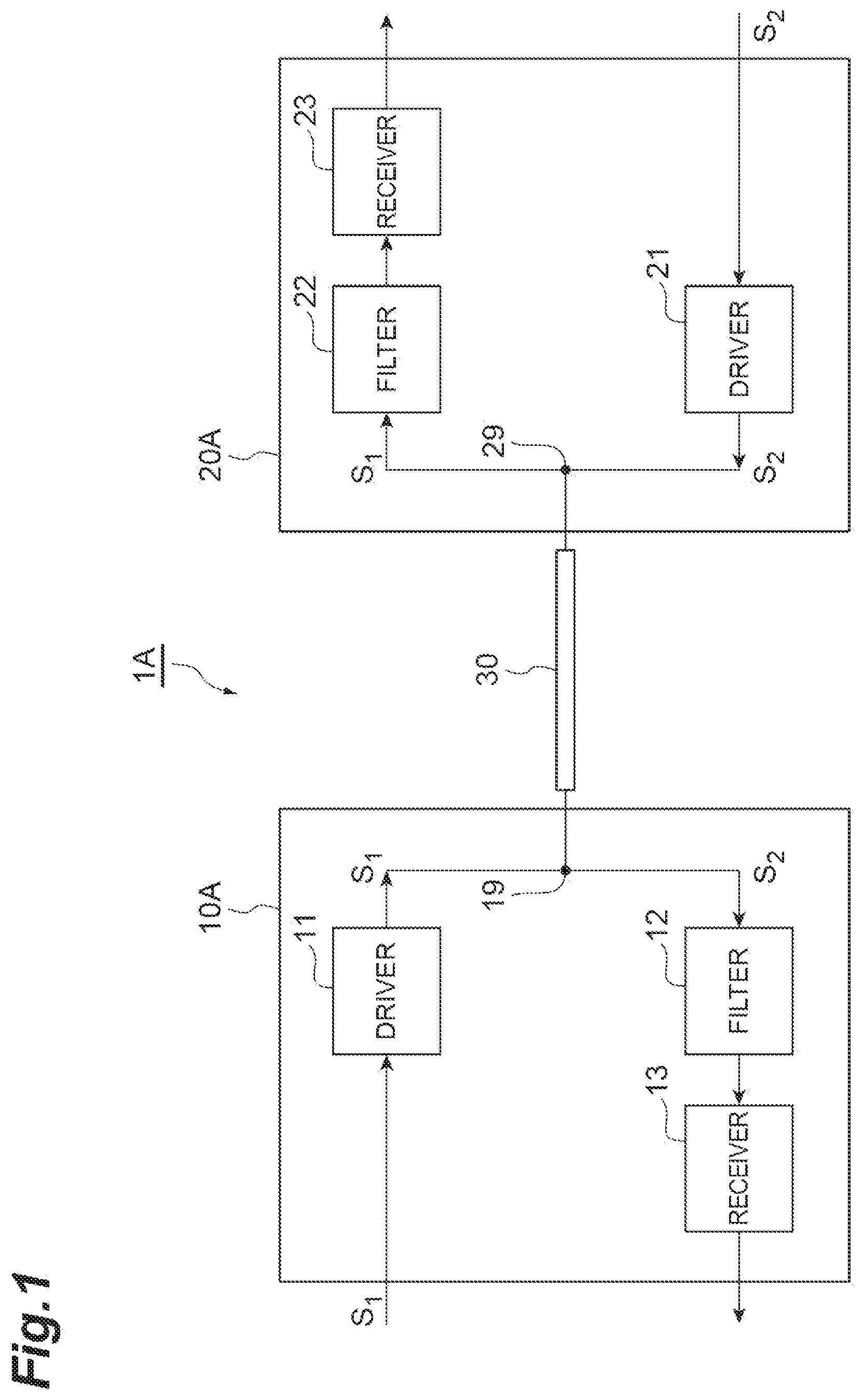 Patent US12556360 — Signal transmitting and receiving device and bidirectional communication system — Figure 1