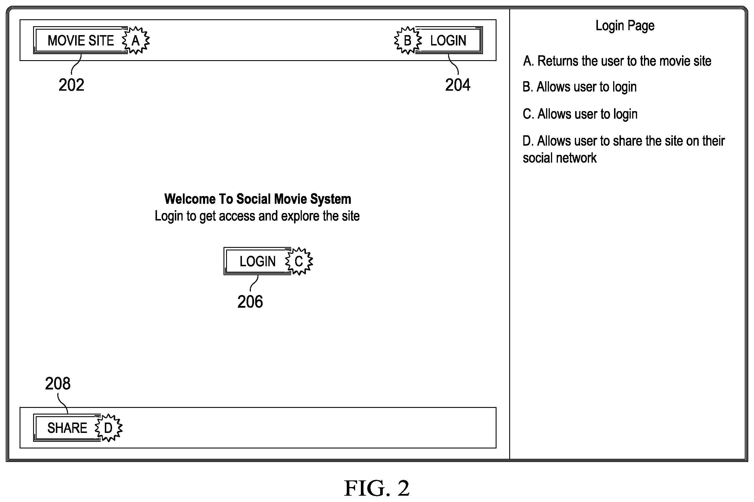 Patent US12556772 Figure 2 – Computing network for synchronized streaming of audiovisual content