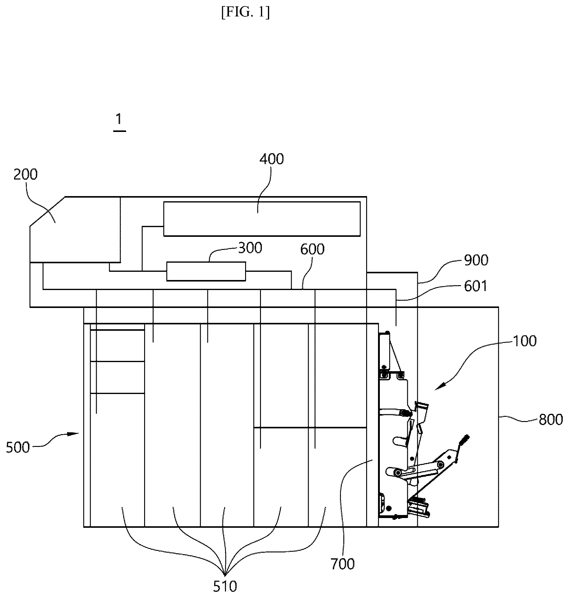 Patent US12562019 — Cassette holder for automated teller machine — Figure 1