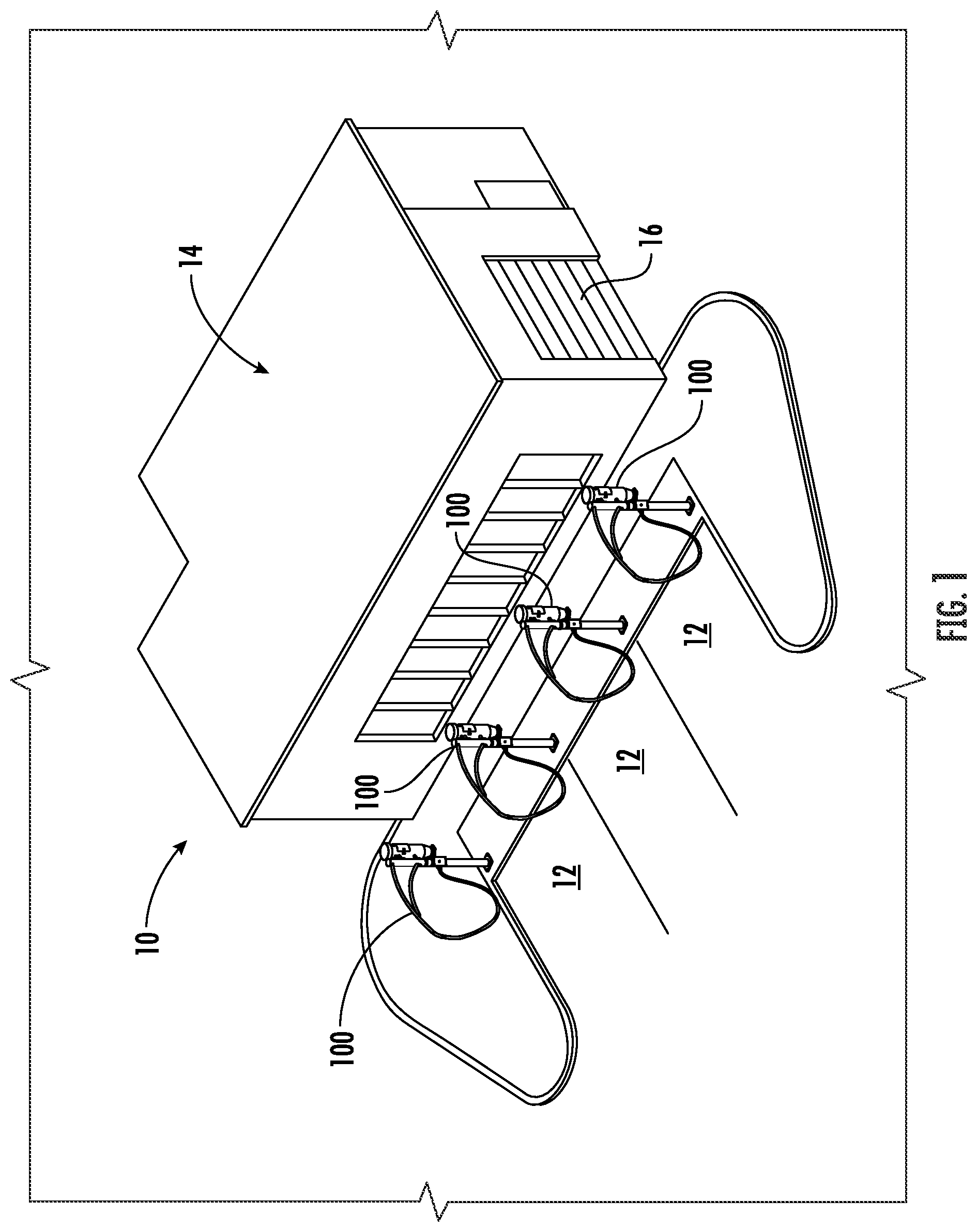 Patent US12562021 — Vehicle treatment arch with pressure differential indication system and tool engagement system — Figure 1