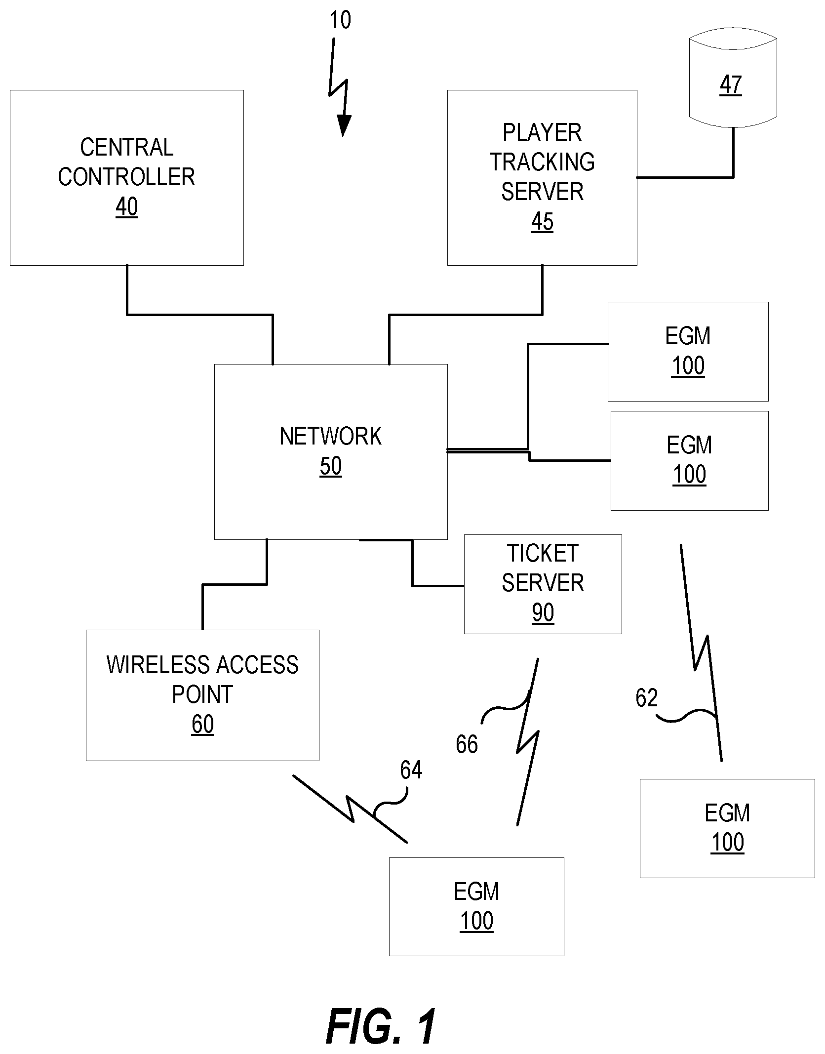 Patent US12562023 Figure 1 – Controlling power consumption in graphics components of gaming devices