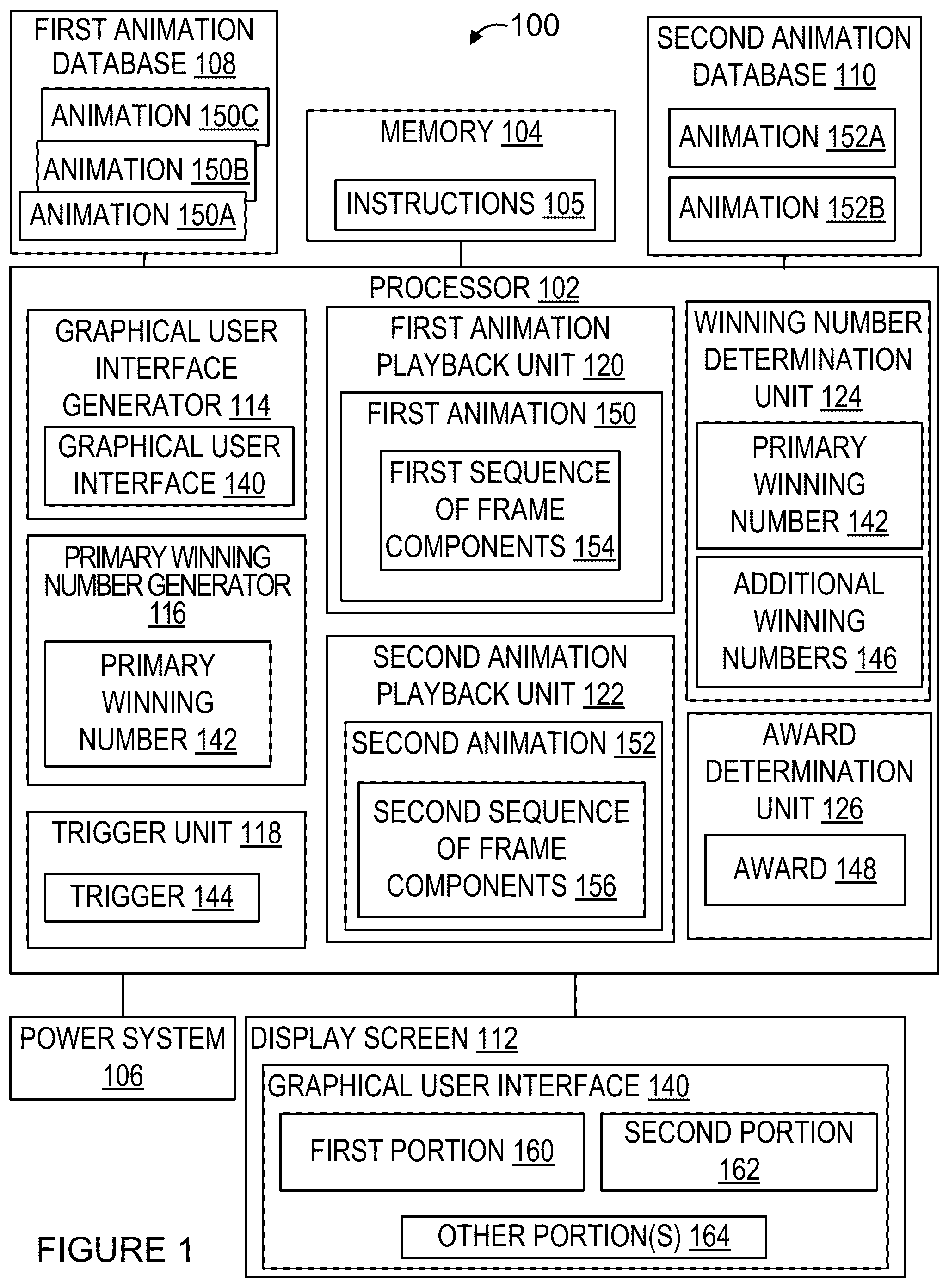 Patent US12562030 — Random trigger for computer-implemented game — Figure 1