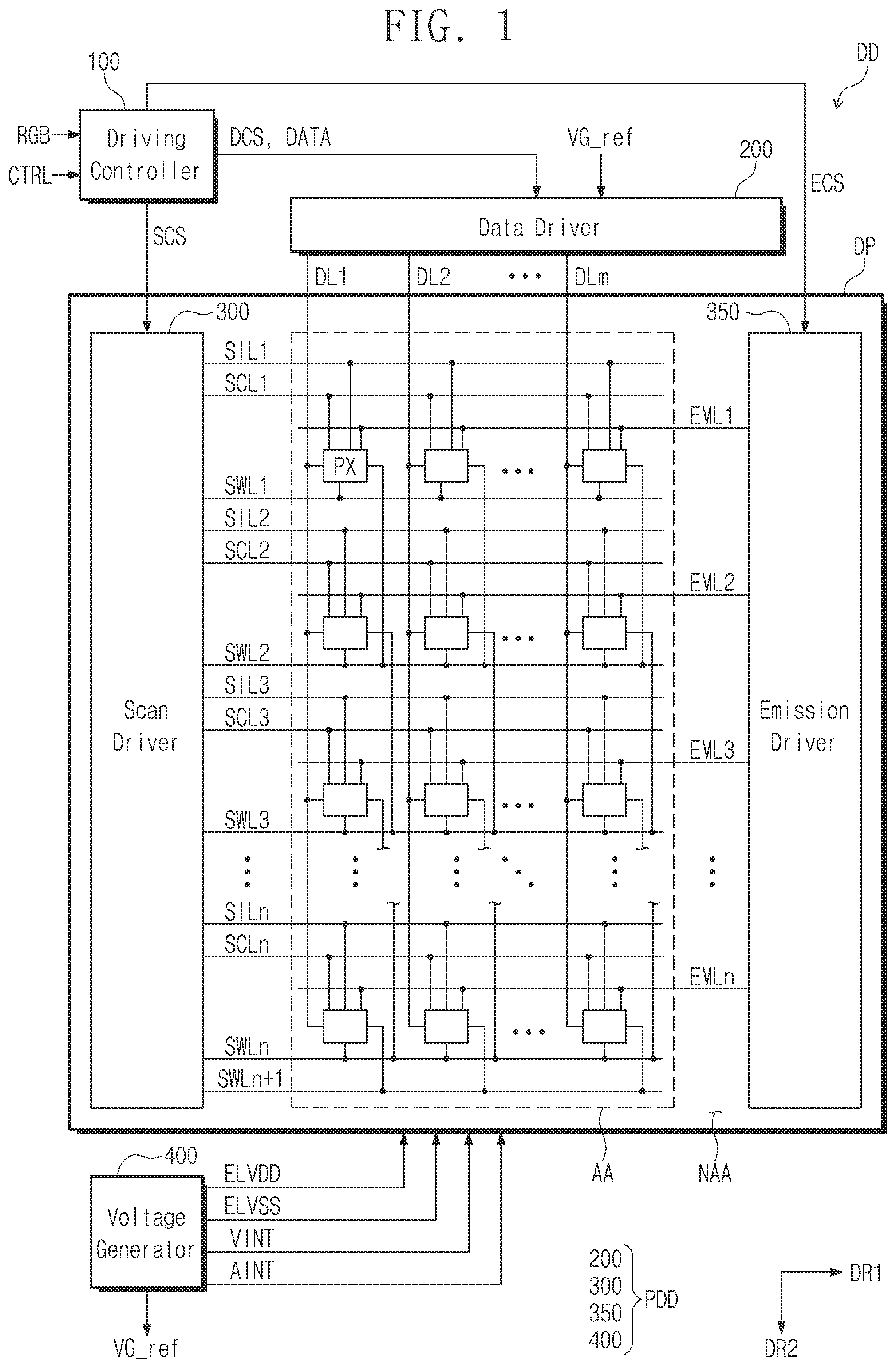 Patent US12562097 — Display device and method of driving the same — Figure 1