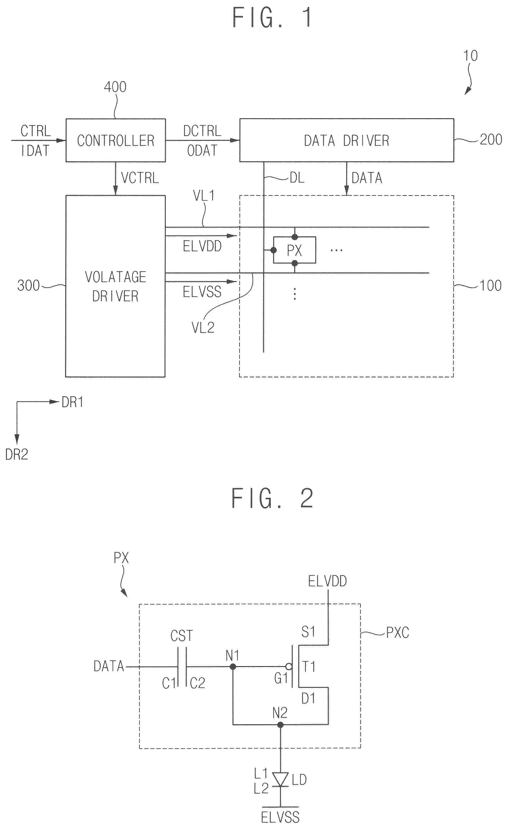Patent US12562118 — Pixel with gate of driving transistor directly connected to drain and display device including the same — Figure 1