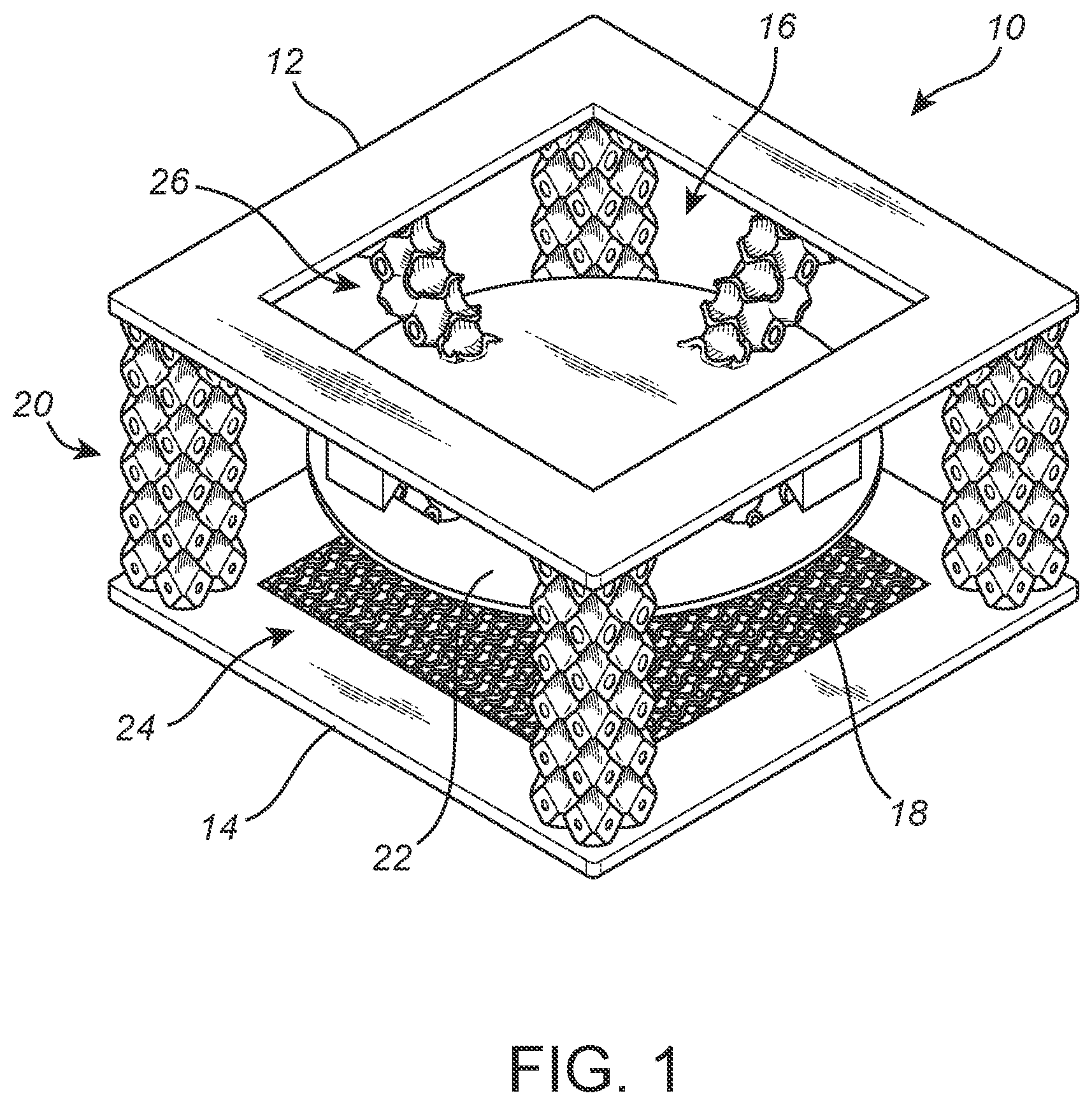 Patent US12562143 — Unit cell and structural panel assemblies with enhanced impact and noise absorption characteristics — Figure 1