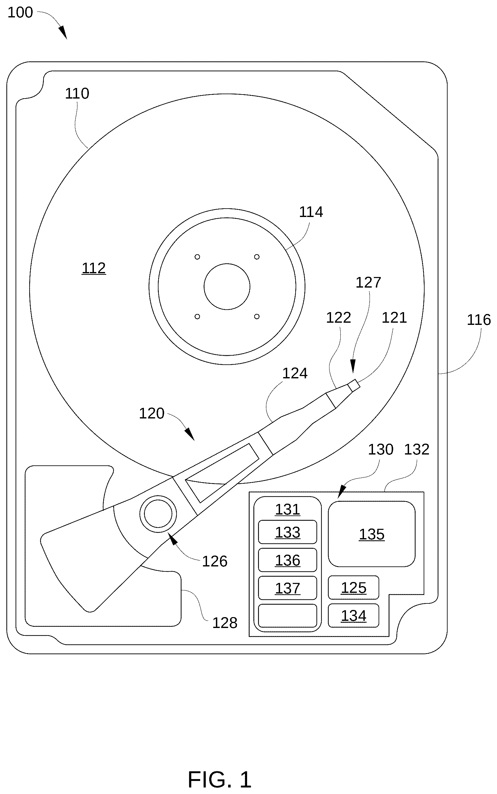 Patent US12562190 — Coherent repeatable runout correction for reduced rpm self-servo write — Figure 1