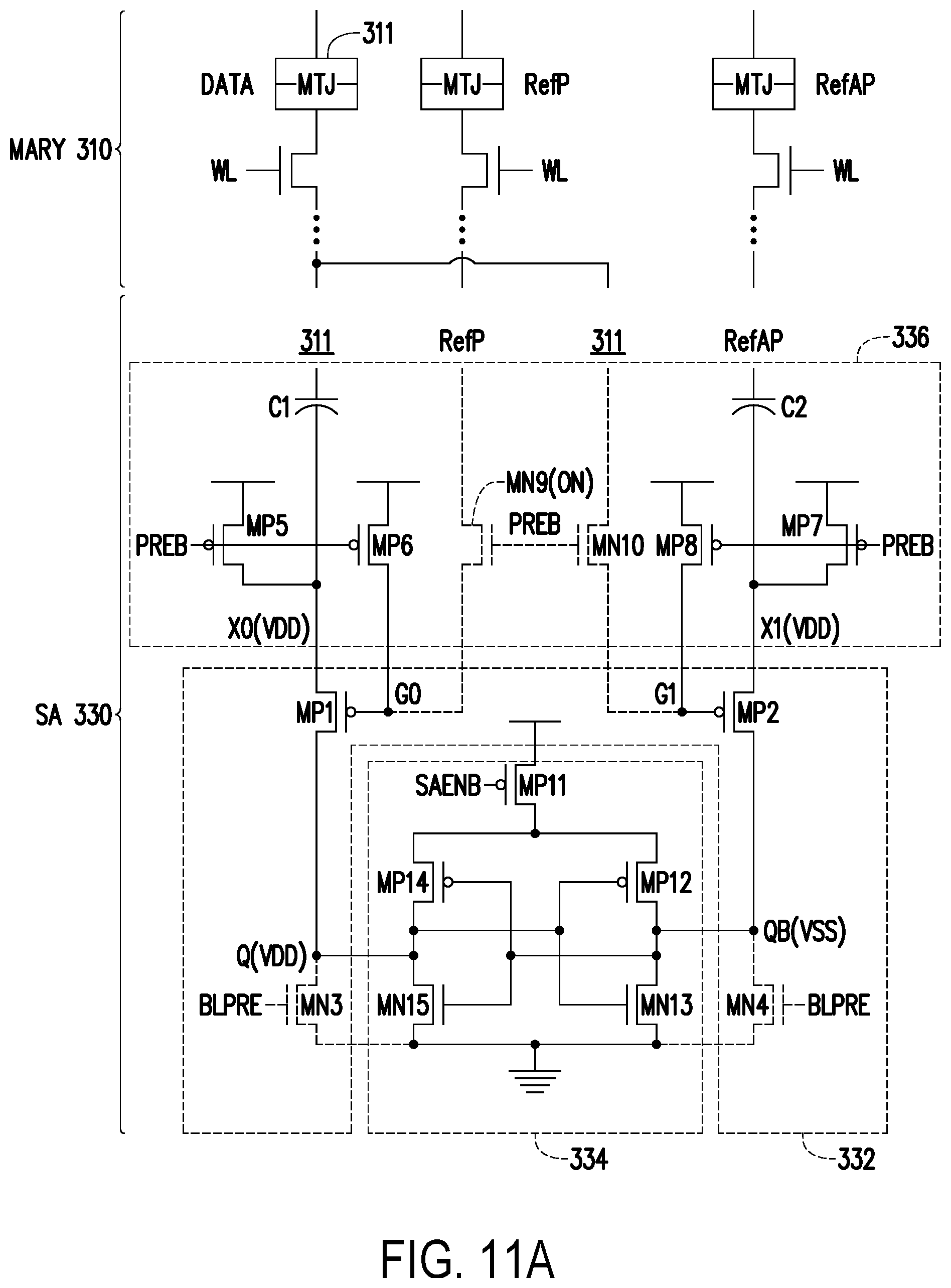 Patent US12562203 Figure 17 – Sensing amplifier of memory array, memory device and data read method with two state reference voltages