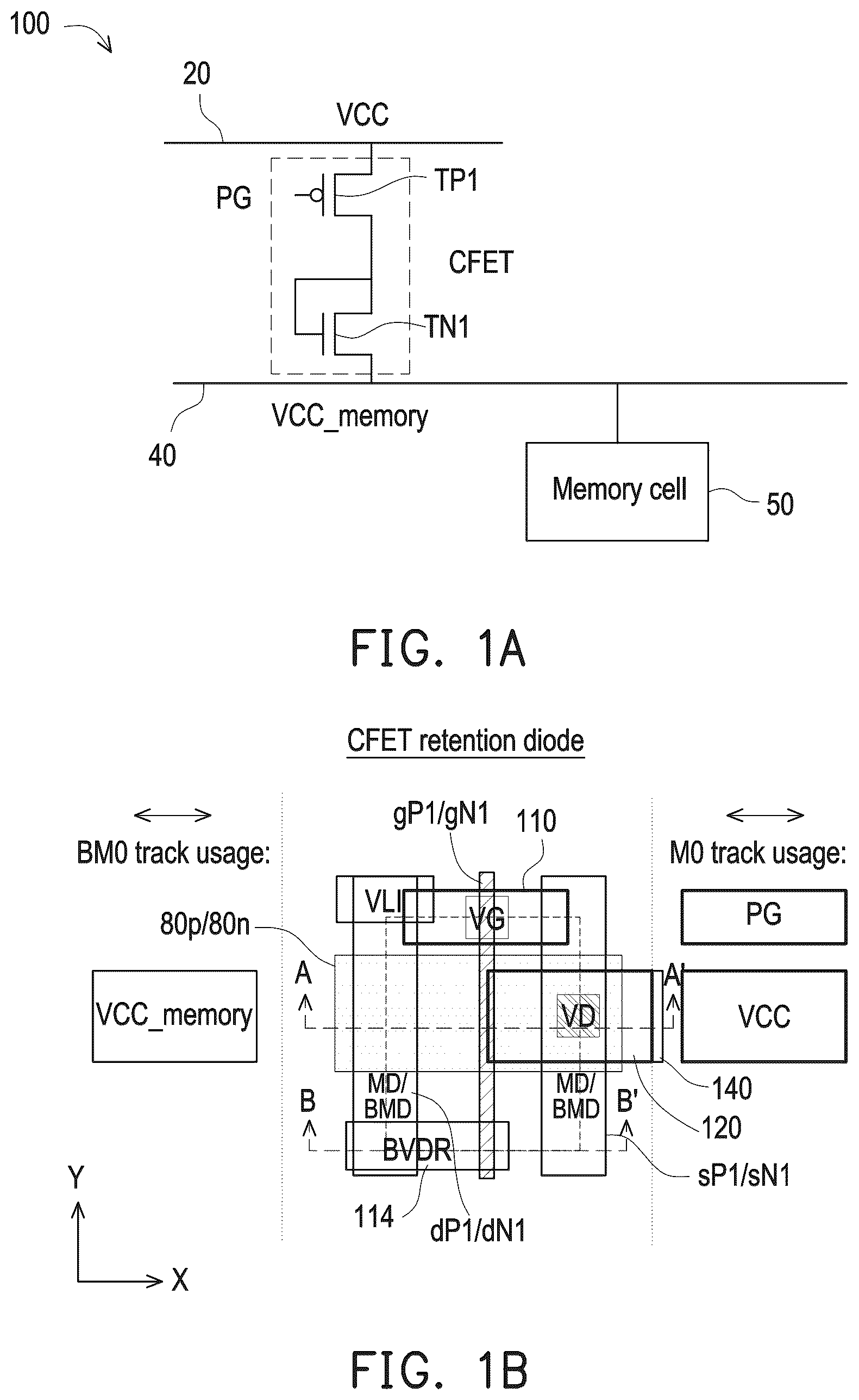 Patent US12562211 — Power control circuit for memory circuit based on complementary field effect transistor devices — Figure 1