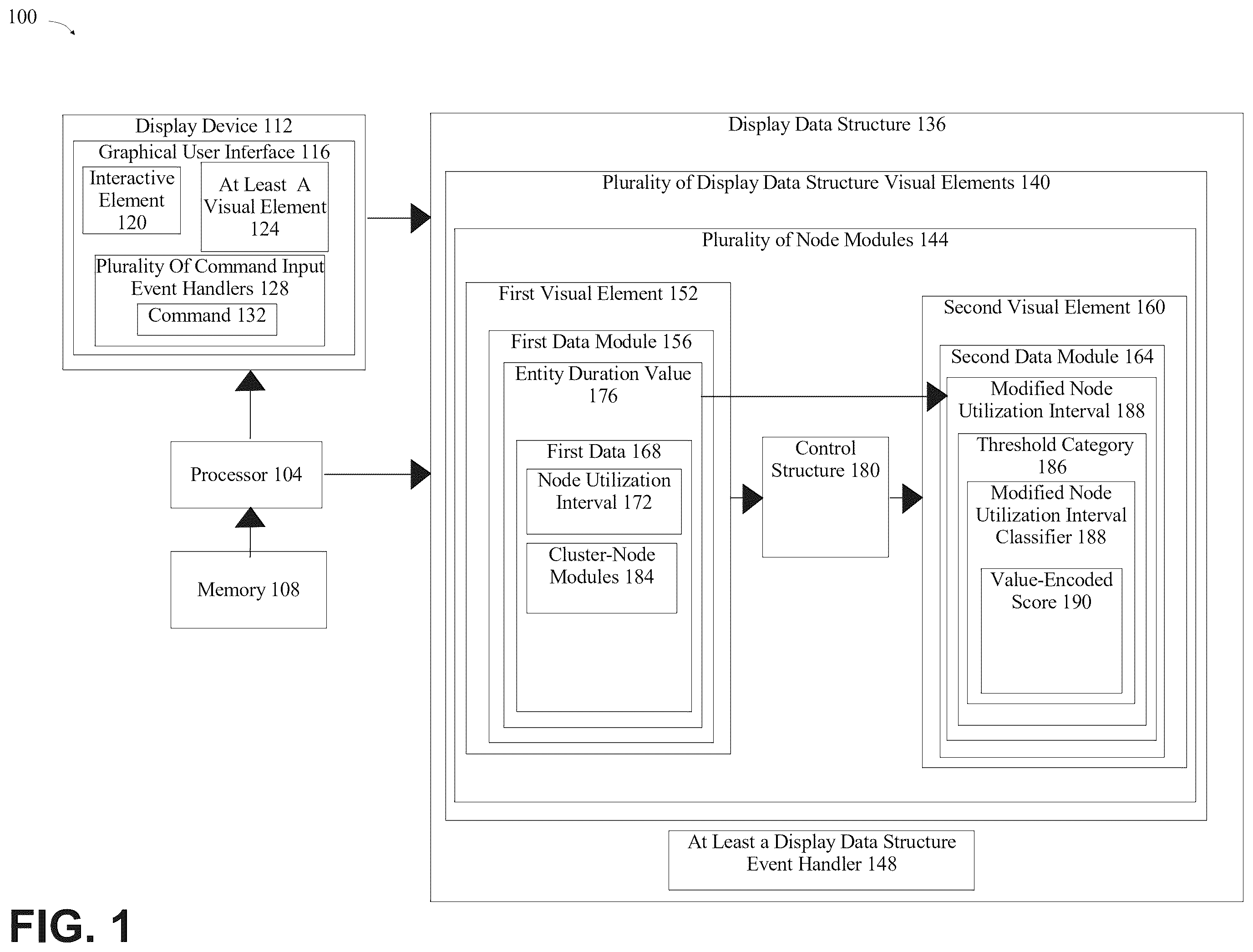 Patent US12562263 Figure 1 – Method and systems for generating an entity duration value within a graphical user interface