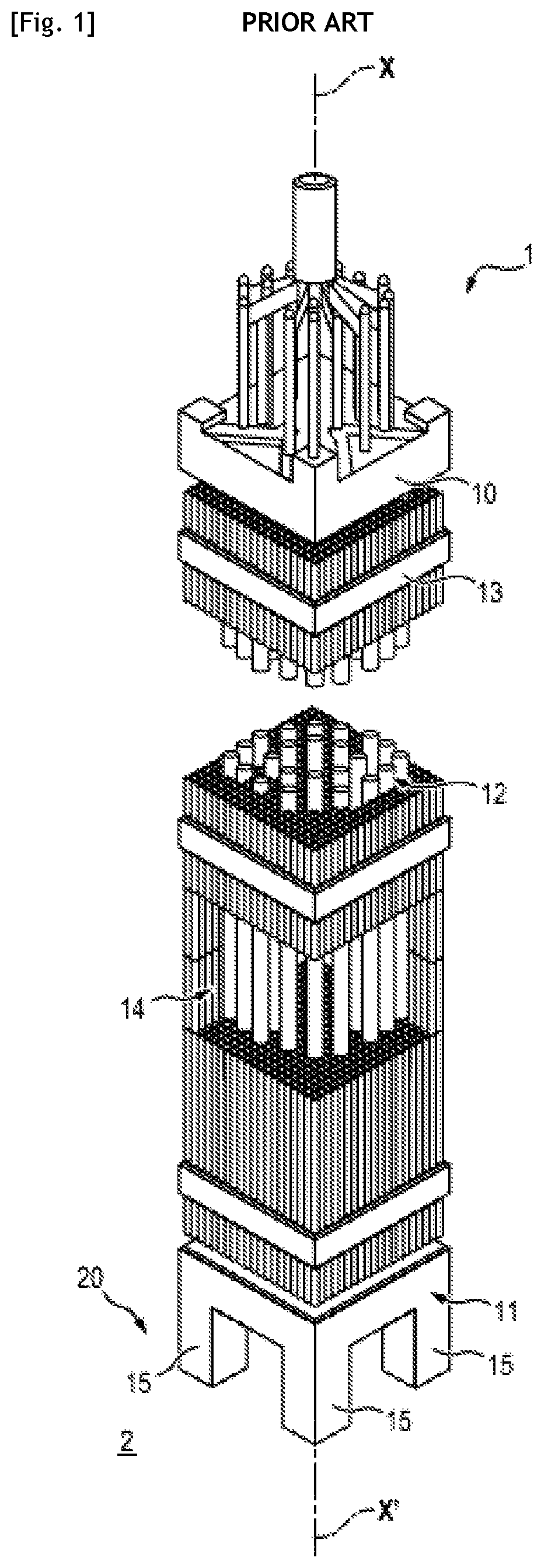Patent US12562290 — Process for aiding the detection of migrating bodies within a fuel assembly — Figure 1