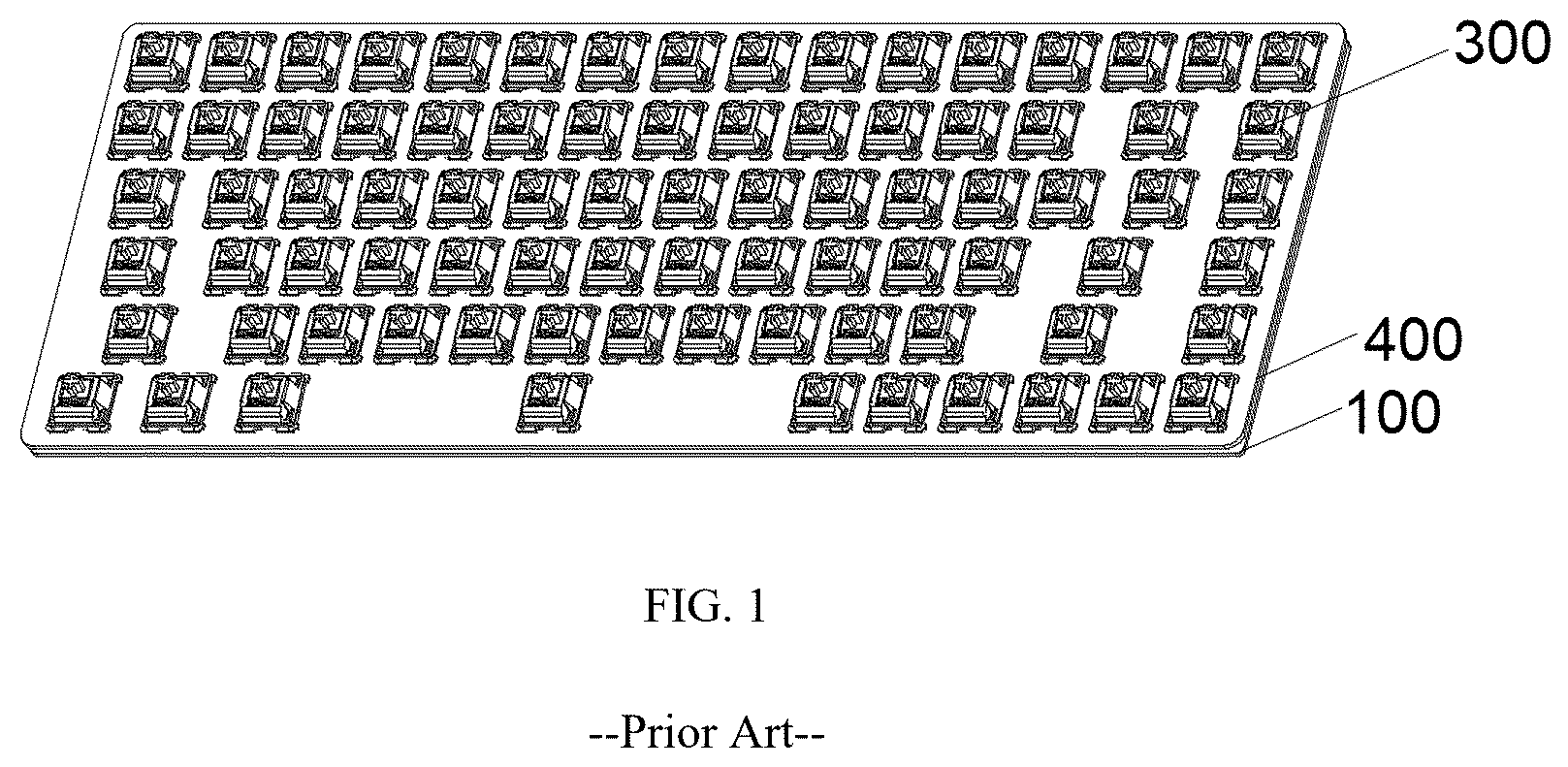 Patent US12562326 — Low profile compatible with a standard mechanical profile/MX profile keyboard — Figure 1