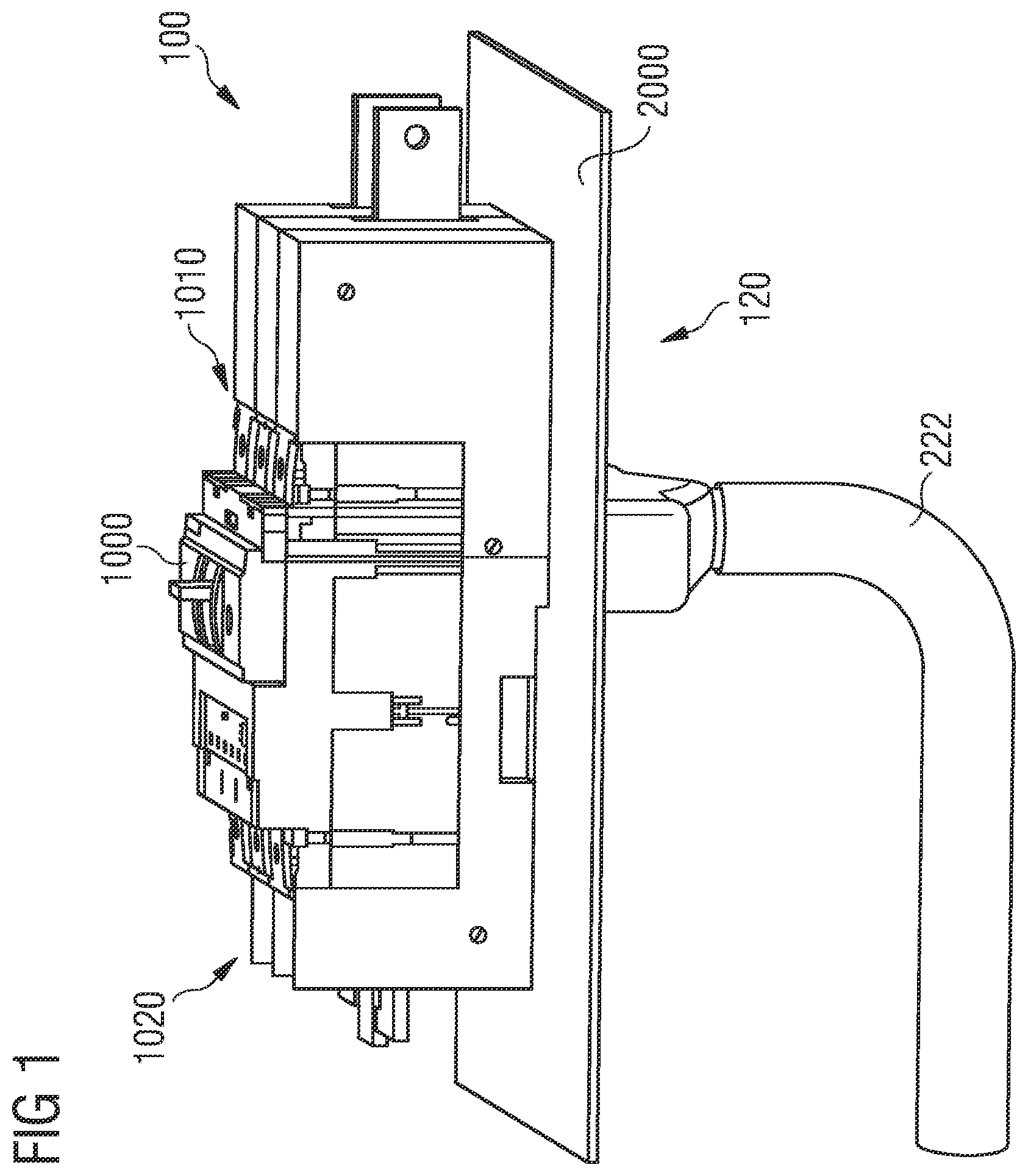 Patent US12562329 — Exhaust gas module for an electrical switch, device formed by two exhaust gas modules of this type and switch cabinet comprising a device of this type — Figure 1