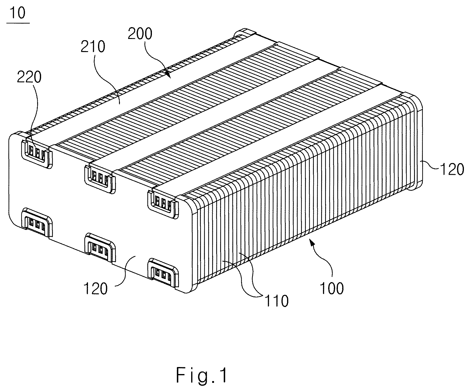 Patent US12562397 — Fuel cell stack and clamp — Figure 1