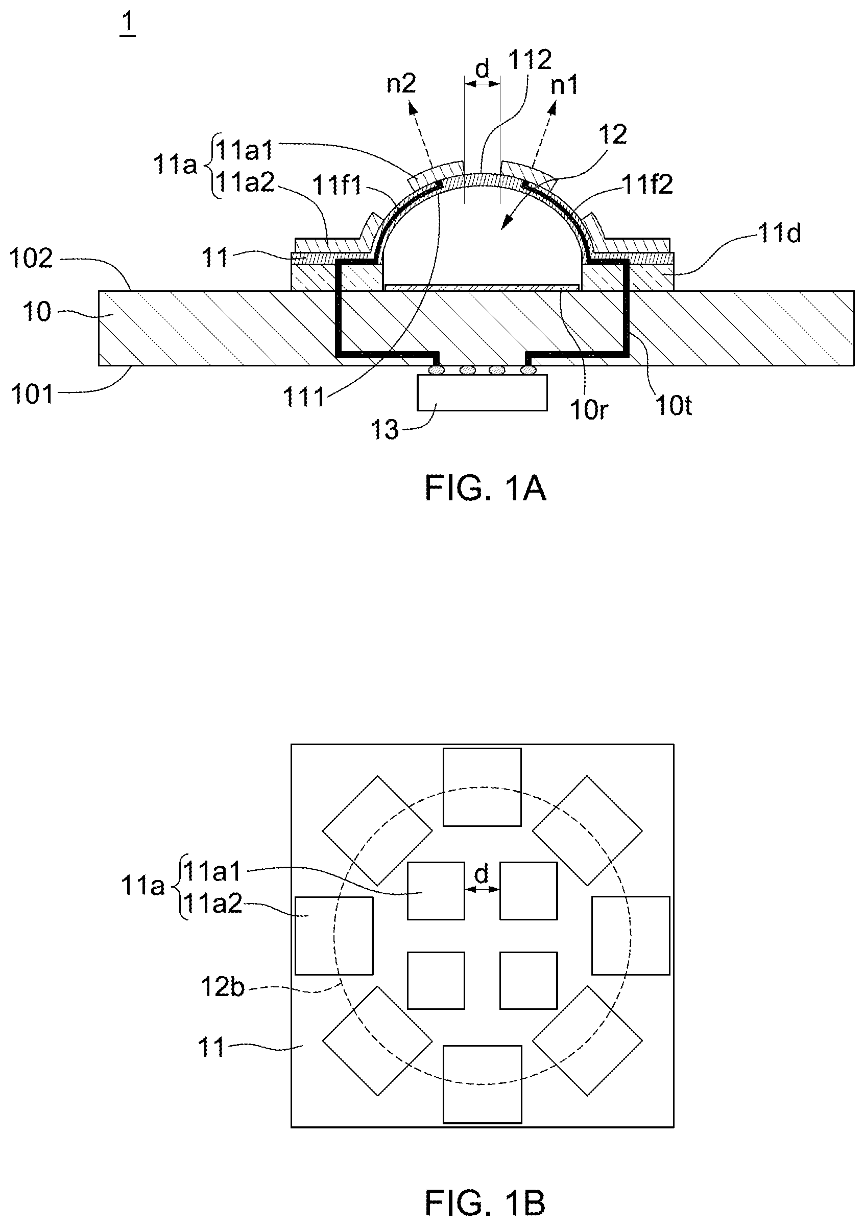 Patent US12562454 — Semiconductor device package — Figure 1